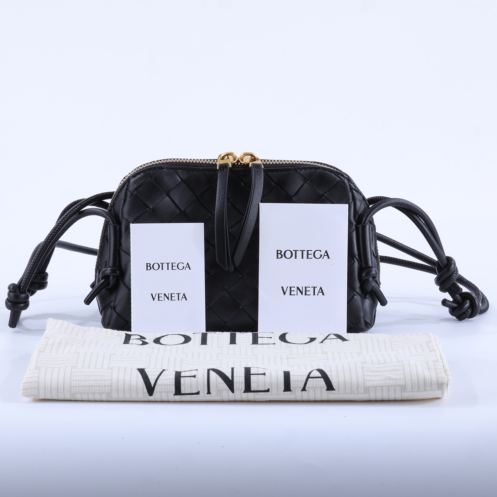 寶緹嘉 BOTTEGA VENETA Intrecciato Concert Pouch 肩背包 794258VCPP1 黑色CONCERT POUCH 防塵袋