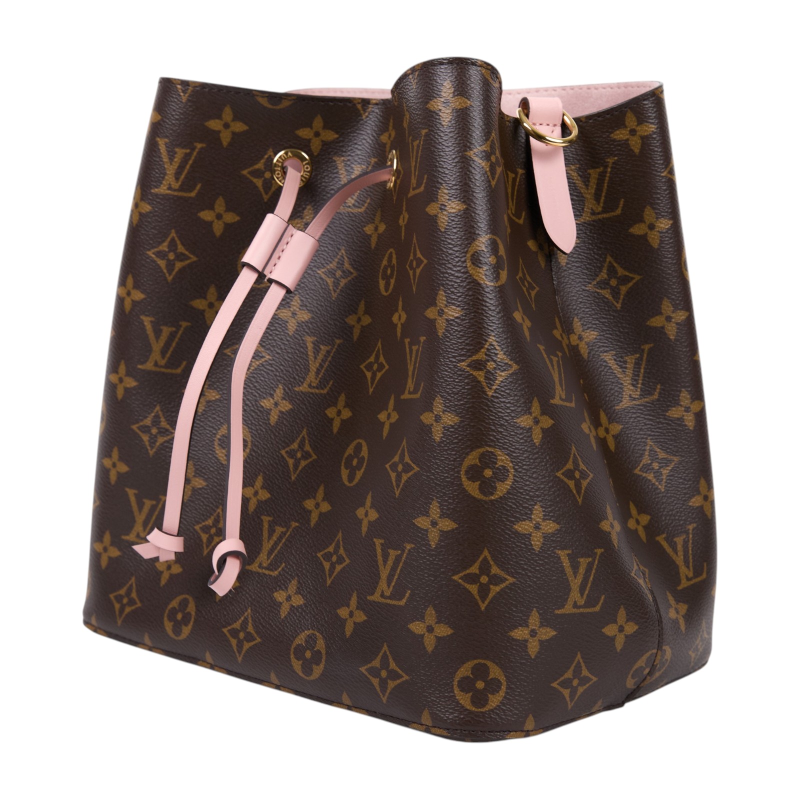路易威登 LOUIS VUITTON NéoNoé MM 經典帆布 肩背 水桶包 粉紅色 M44022 晶片款 原花拼粉NEONOE 原廠盒子/防塵袋