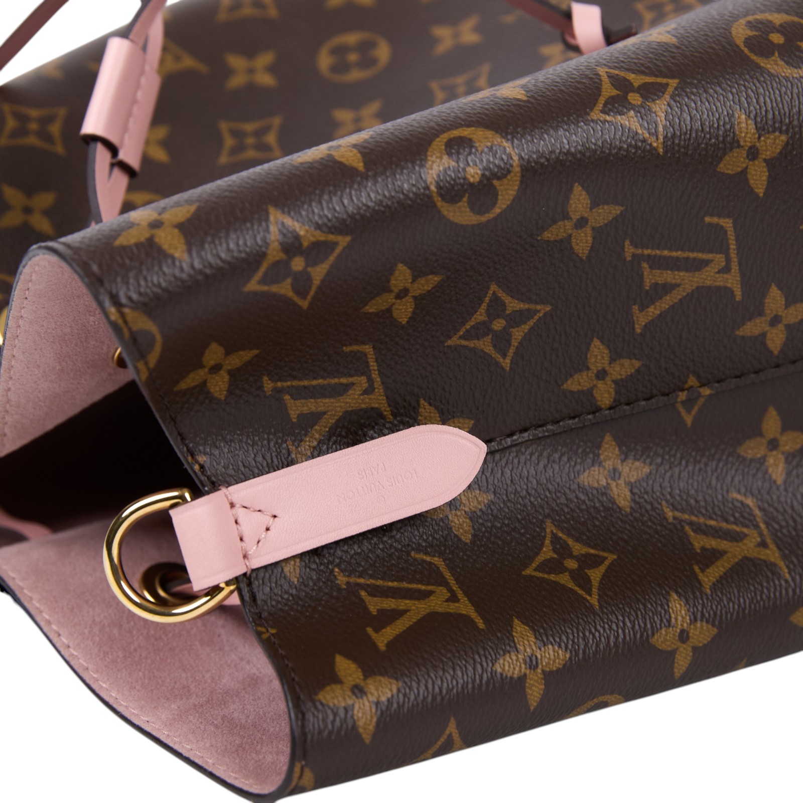 路易威登 LOUIS VUITTON NéoNoé MM 經典帆布 肩背 水桶包 粉紅色 M44022 晶片款 原花拼粉NEONOE 原廠盒子/防塵袋