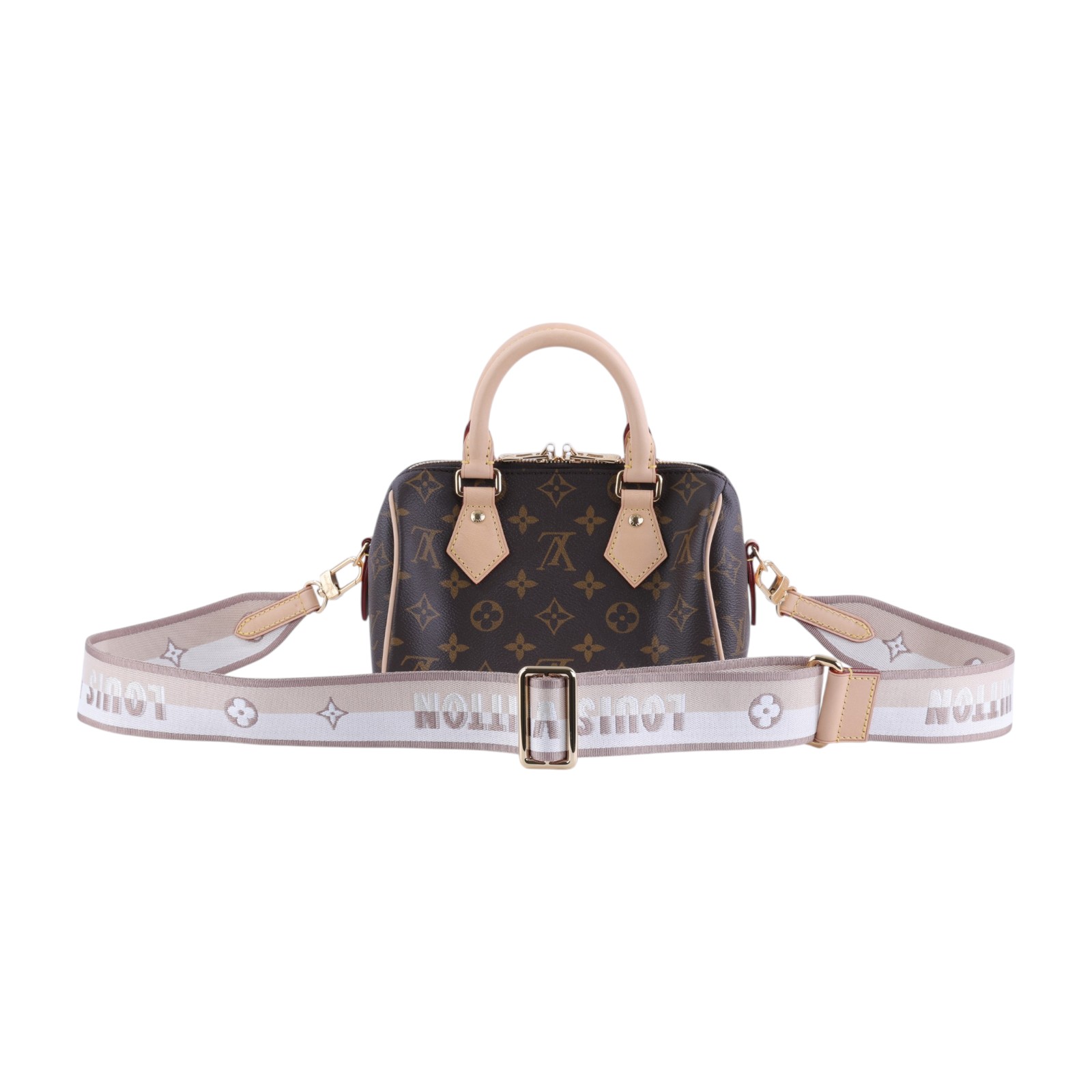 路易威登 LOUIS VUITTON Speedy Bandoulière 20 米色 帆布 手提 斜背 波士頓包 M46222 晶片款  原廠盒子/防塵袋/背帶/鎖組/購買證明