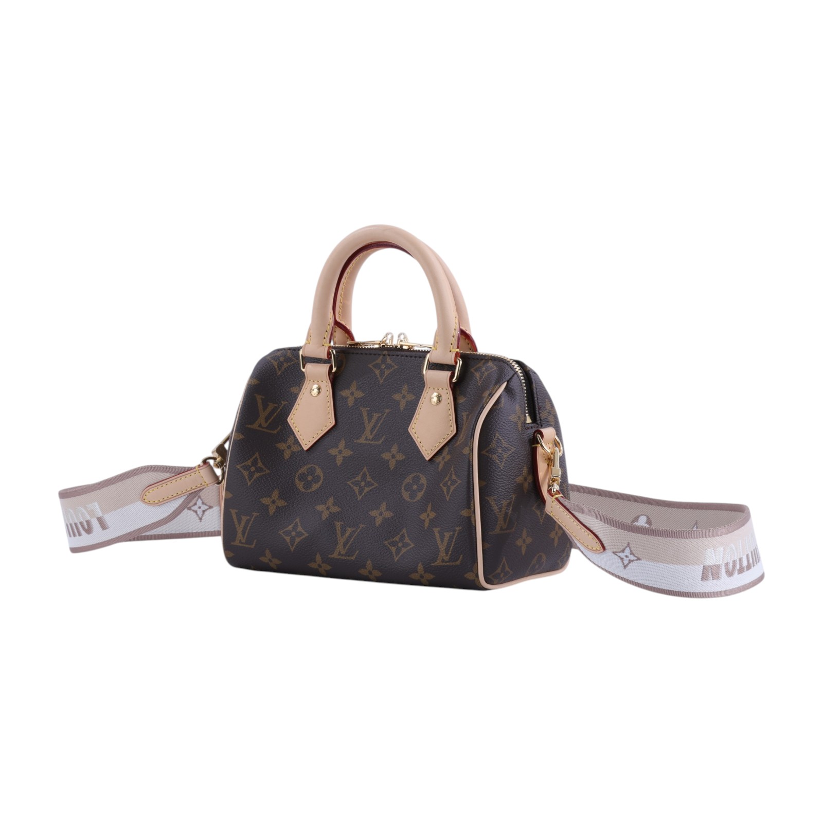 路易威登 LOUIS VUITTON Speedy Bandoulière 20 米色 帆布 手提 斜背 波士頓包 M46222 晶片款  原廠盒子/防塵袋/背帶/鎖組/購買證明