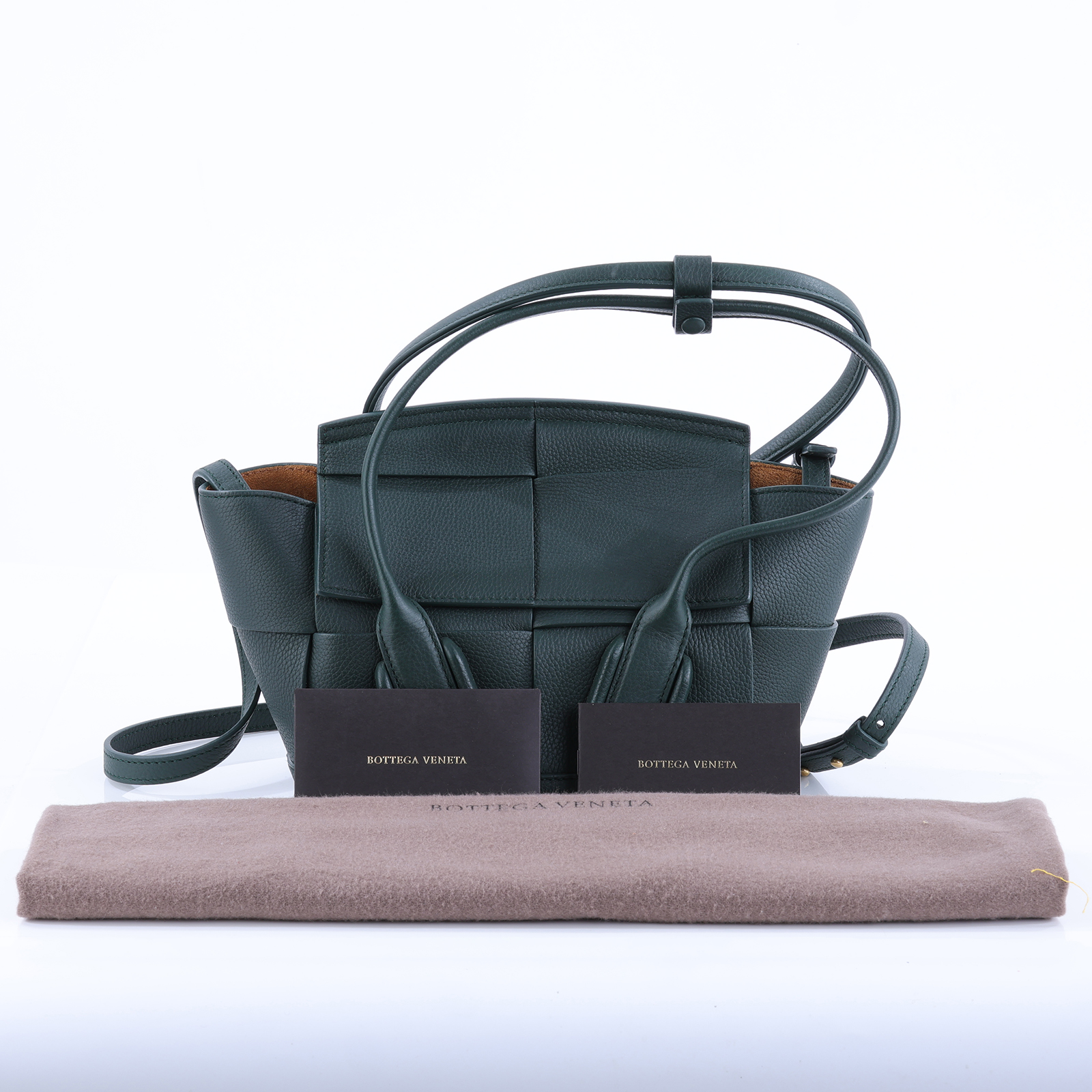 寶緹嘉 BOTTEGA VENETA Arco 迷你 手提包 600606VA981 綠色Mini Arco 防塵袋/背帶