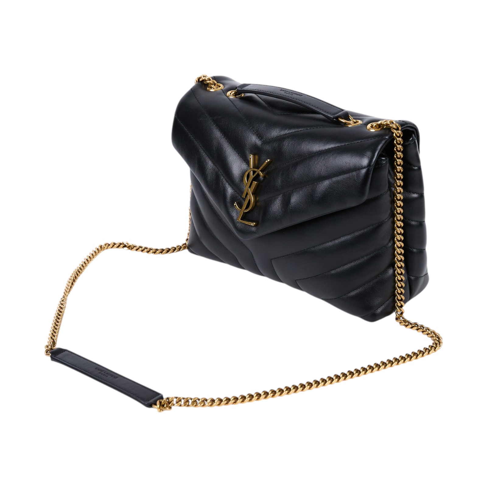聖羅蘭 YSL SAINT LAURENT Loulou 絎縫 小牛皮 TOY 小型 手袋  肩背 斜背包 金色五金 494699DV727  原廠盒子/防塵袋/CRAD/購買證明正本