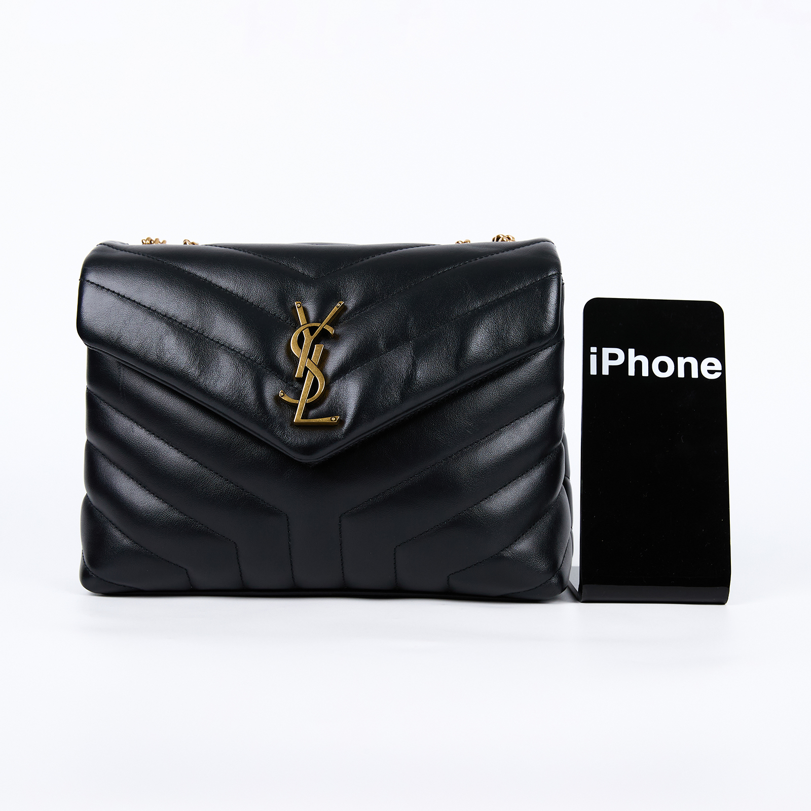 聖羅蘭 YSL SAINT LAURENT Loulou 絎縫 小牛皮 TOY 小型 手袋  肩背 斜背包 金色五金 494699DV727  原廠盒子/防塵袋/CRAD/購買證明正本