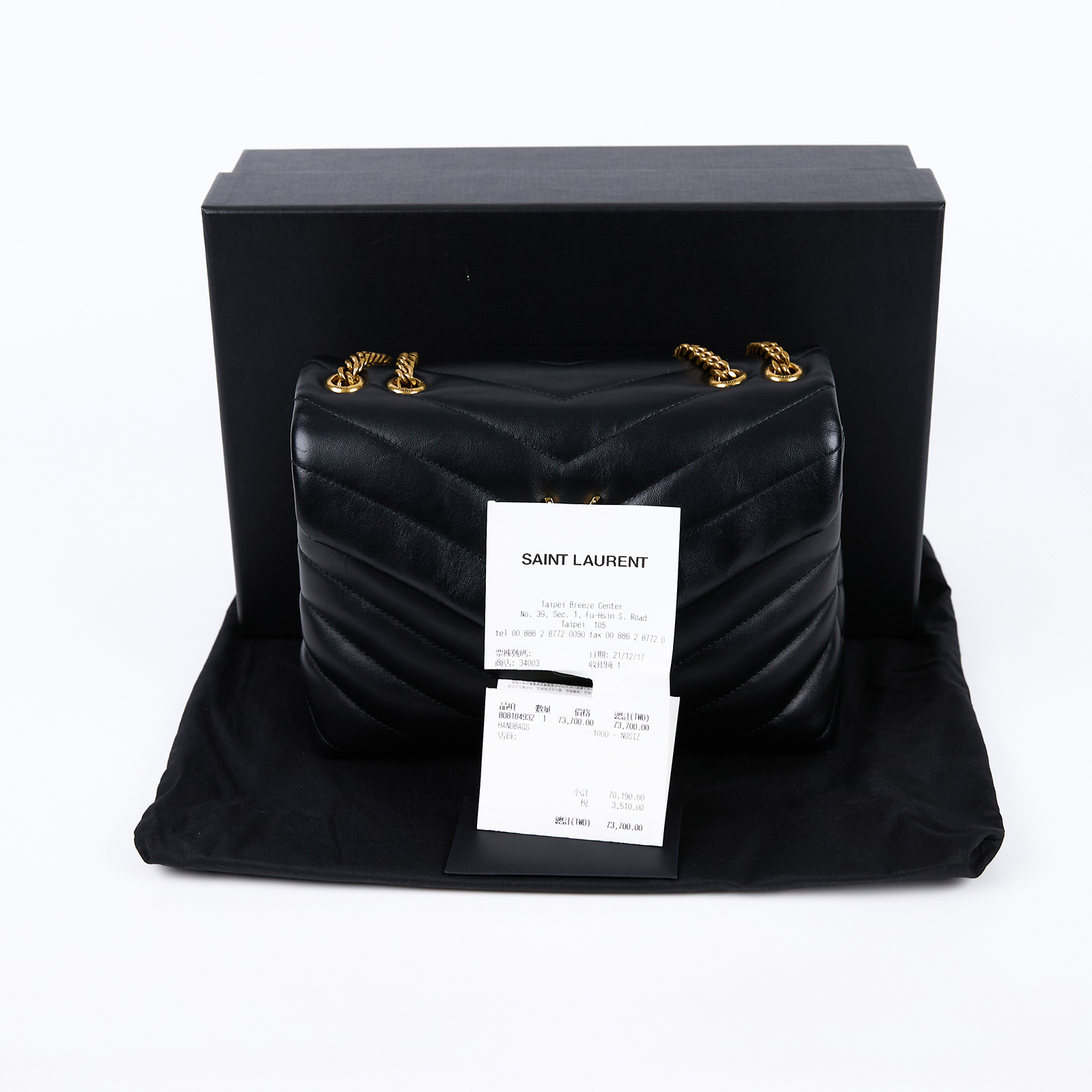 聖羅蘭 YSL SAINT LAURENT Loulou 絎縫 小牛皮 TOY 小型 手袋  肩背 斜背包 金色五金 494699DV727  原廠盒子/防塵袋/CRAD/購買證明正本