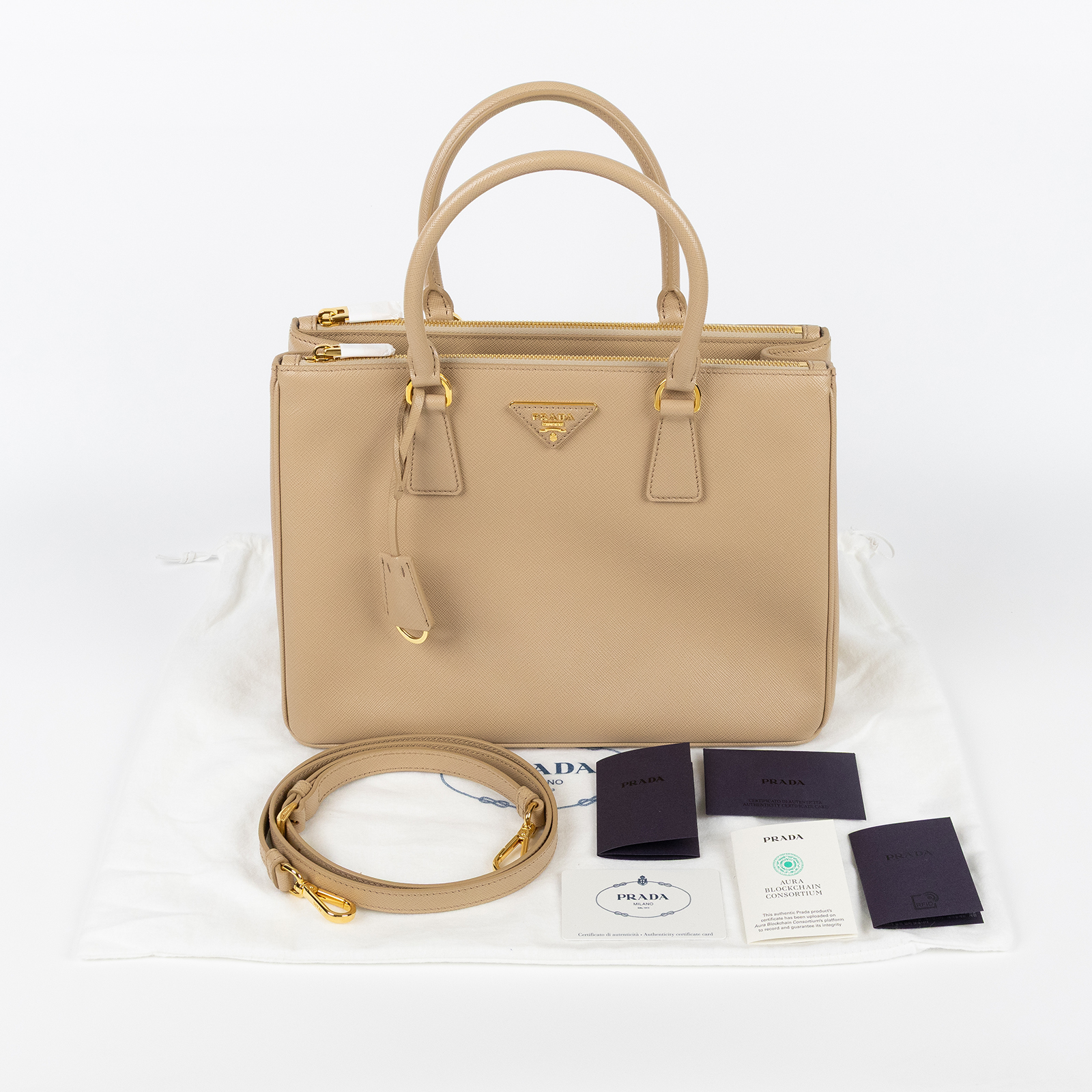 普拉達 PRADA Galleria 皮革手袋 Galleria Large 大型 1BA274_NZV  防塵袋/保證卡/背帶/吊牌