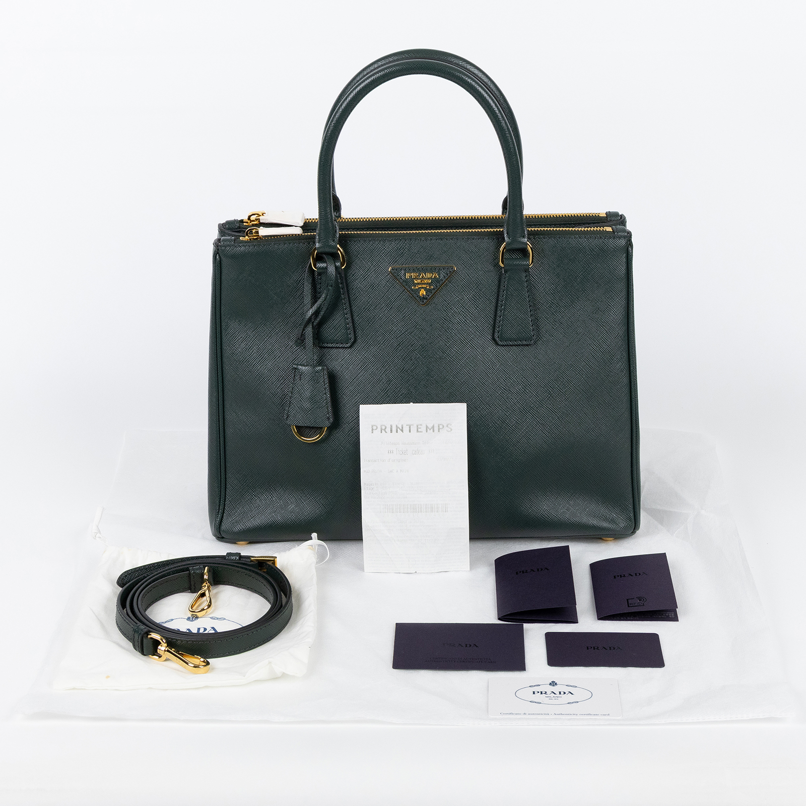 普拉達 PRADA Galleria 皮革手袋 Galleria Large 大型 1BA274_NZV  保證卡/背帶/吊牌/購買證明正本