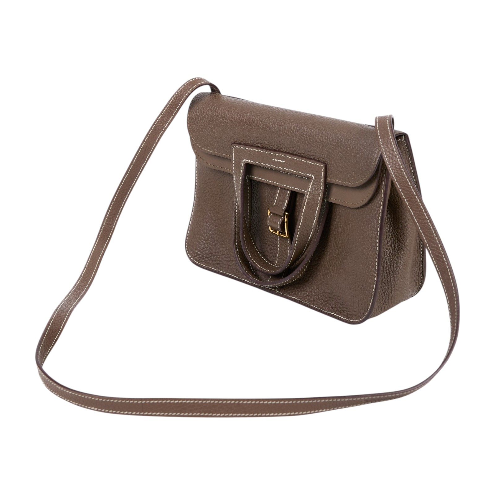 愛馬仕 Hermes Halzan 25 手拿 手提 肩背 斜背包 HZ25 Y BT 010 TD Y刻 TOGO 大象灰金釦HALZAN25 防塵袋