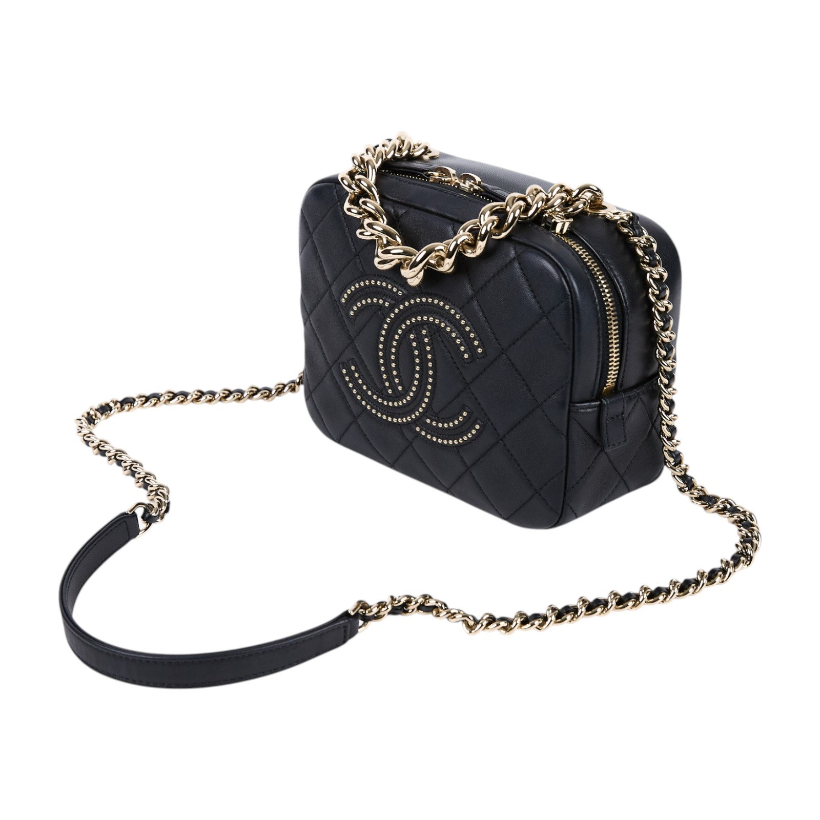 香奈兒 CHANEL Vanity Case 手提包 斜背包 化妝箱 化妝包 AS1512 B02377 29開 黑VANITY CASE 原廠盒子/防塵袋/保證卡/購買證明影本