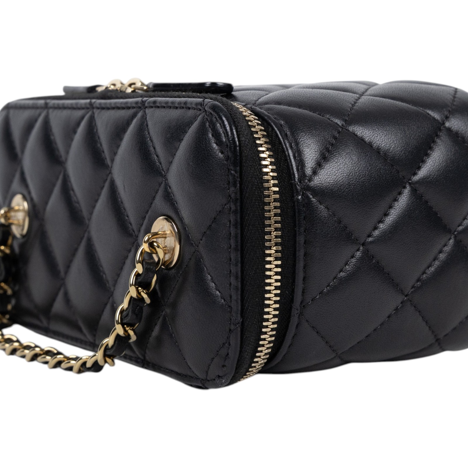 香奈兒 CHANEL Vanity Case 化妝箱 AP1341 Y04059 晶片款 黑金羊VANITY化妝盒 原廠盒子/防塵袋/保證卡/購買證明正本