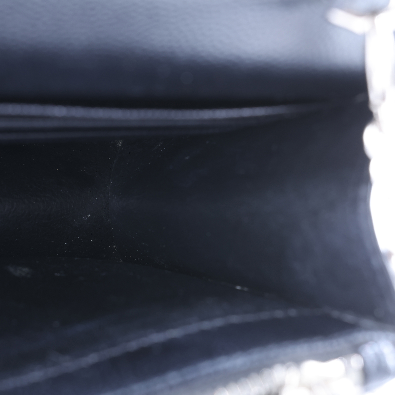 聖羅蘭 YSL SAINT LAURENT 山形紋 鏈袋 信封包 銀扣 393953BOW02 黑銀魚子醬WOC 原廠盒子/防塵袋