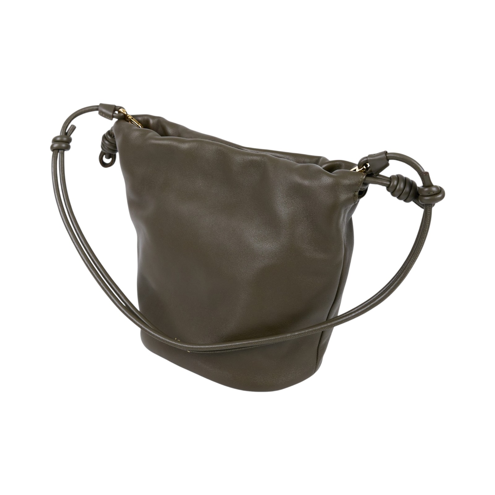 羅意威 LOEWE Flamenco Purse 水桶包 斜背包 中型 A411FPBX02 綠色Flamenco鏈帶抽繩水桶包 防塵袋/背帶2
