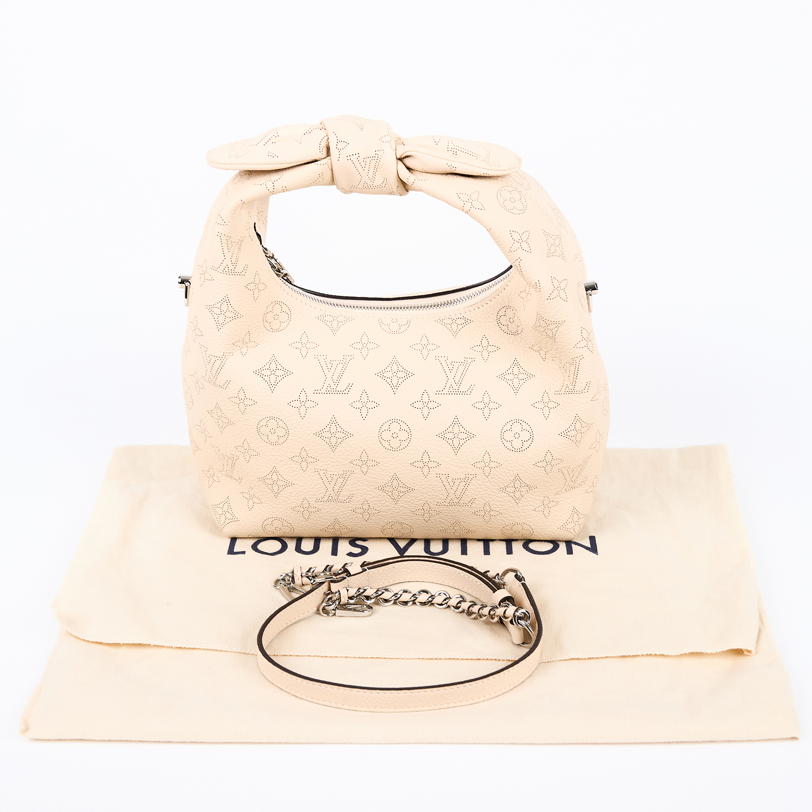 路易威登 LOUIS VUITTON Why Knot PM 手提 斜背包 小型 M20700 晶片款 米黃MAHINA WHY KNOT PM 防塵袋/背帶