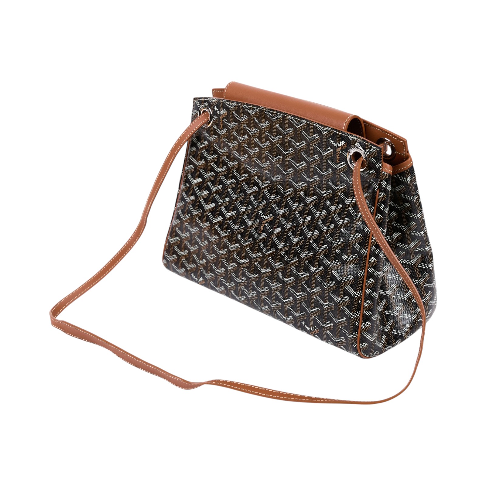高雅德 GOYARD Rouette Souple PM 肩背包 ROUETTPMLTY 黑Rouette 翻蓋肩背托特包 PM 防塵袋/購買證明影本