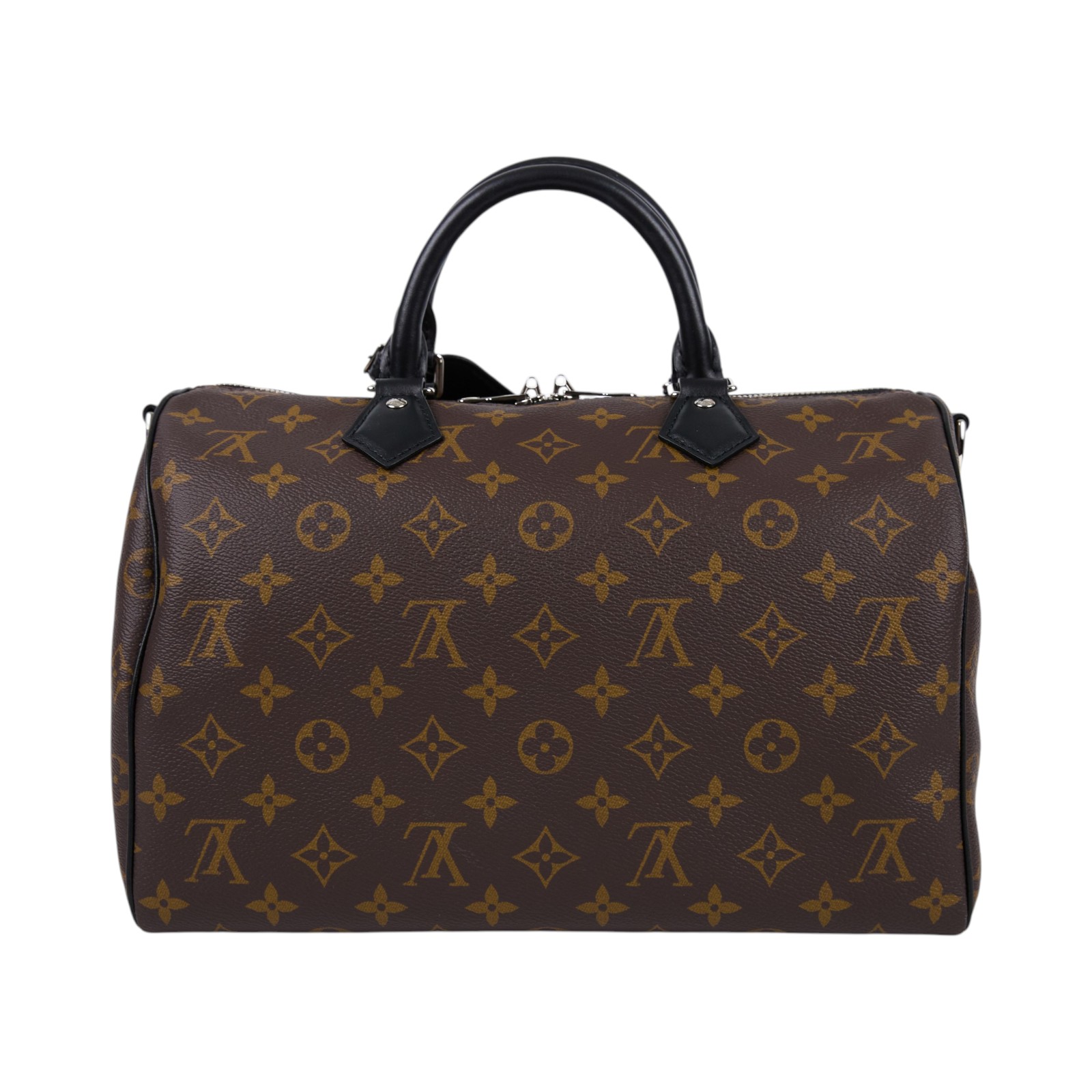 路易威登 LOUIS VUITTON Speedy Soft 30 Dark M12243 晶片款  原廠盒子/防塵袋/背帶/購買證明影本/鎖組/吊牌/吊飾/歌德風鏈帶