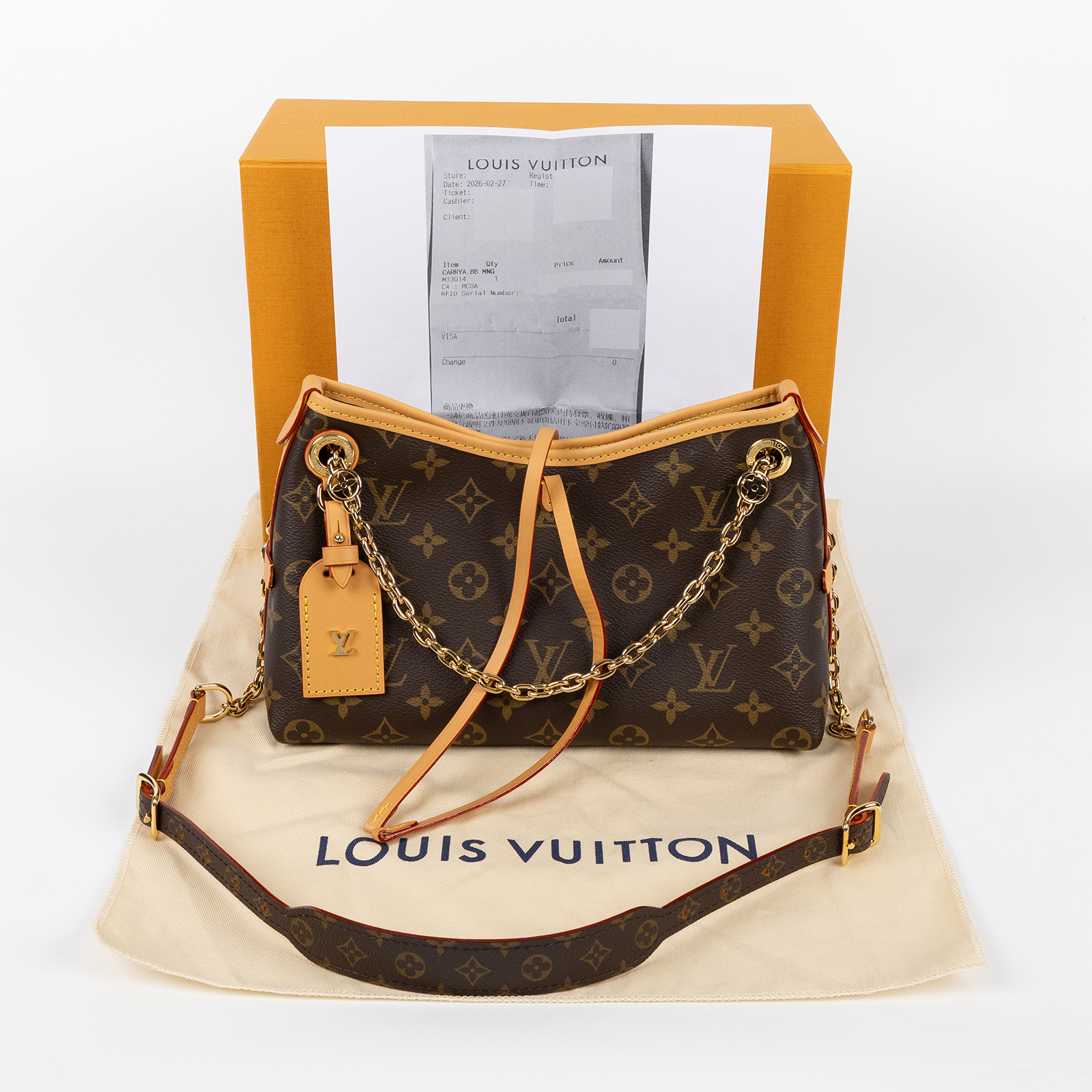 路易威登 LOUIS VUITTON CarryAll BB 手提包 M13014 晶片款 原花CarryAll BB 原廠盒子/防塵袋/購買證明影本