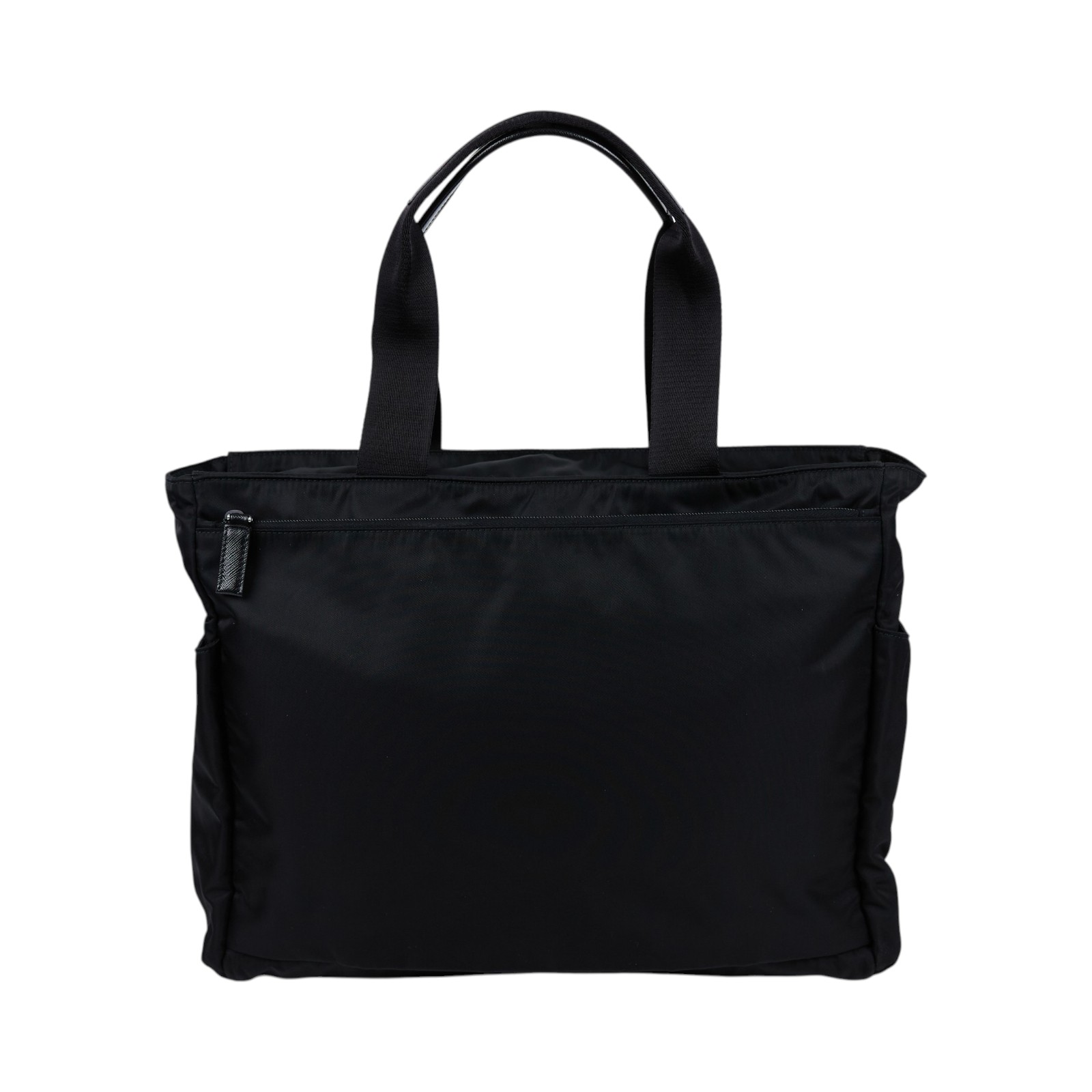 普拉達 PRADA Re-Nylon Saffiano 肩背包 托特包 手提包 2VG097_2DMG 黑色尼龍TOTE 防塵袋