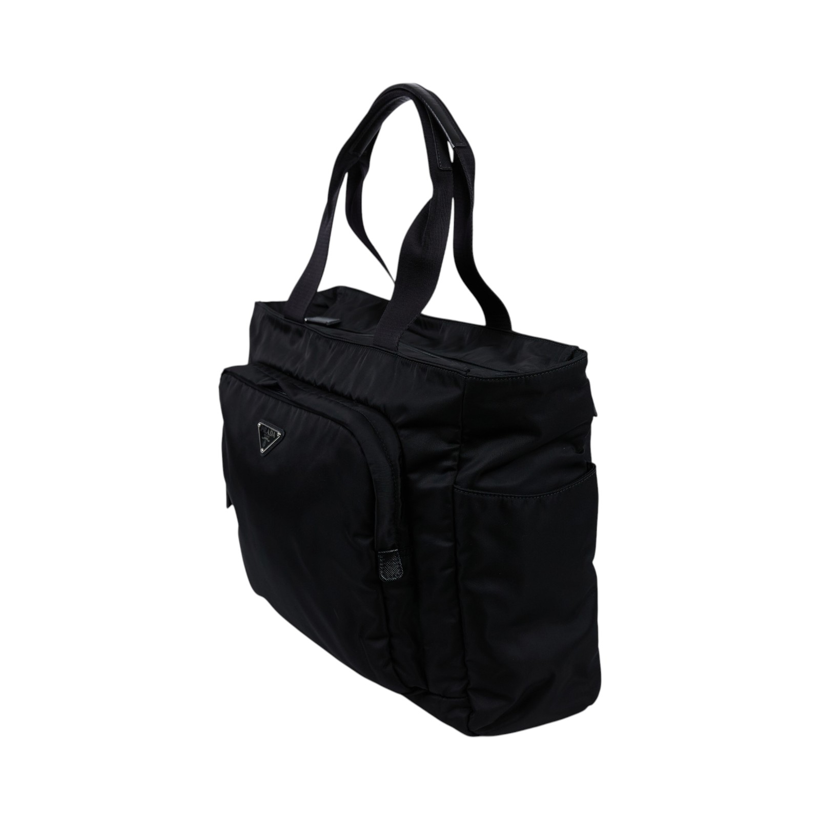普拉達 PRADA Re-Nylon Saffiano 肩背包 托特包 手提包 2VG097_2DMG 黑色尼龍TOTE 防塵袋