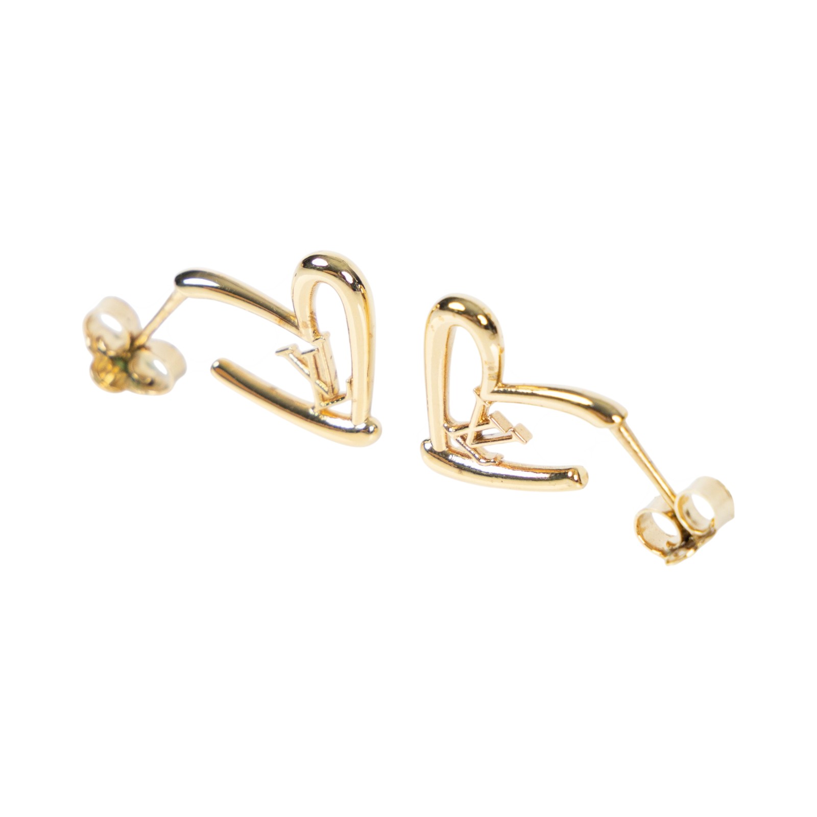 路易威登 LOUIS VUITTON Fall in Love Earrings PM 耳釘 M00463 金色愛心耳環 原廠盒子/防塵袋/購買證明影本