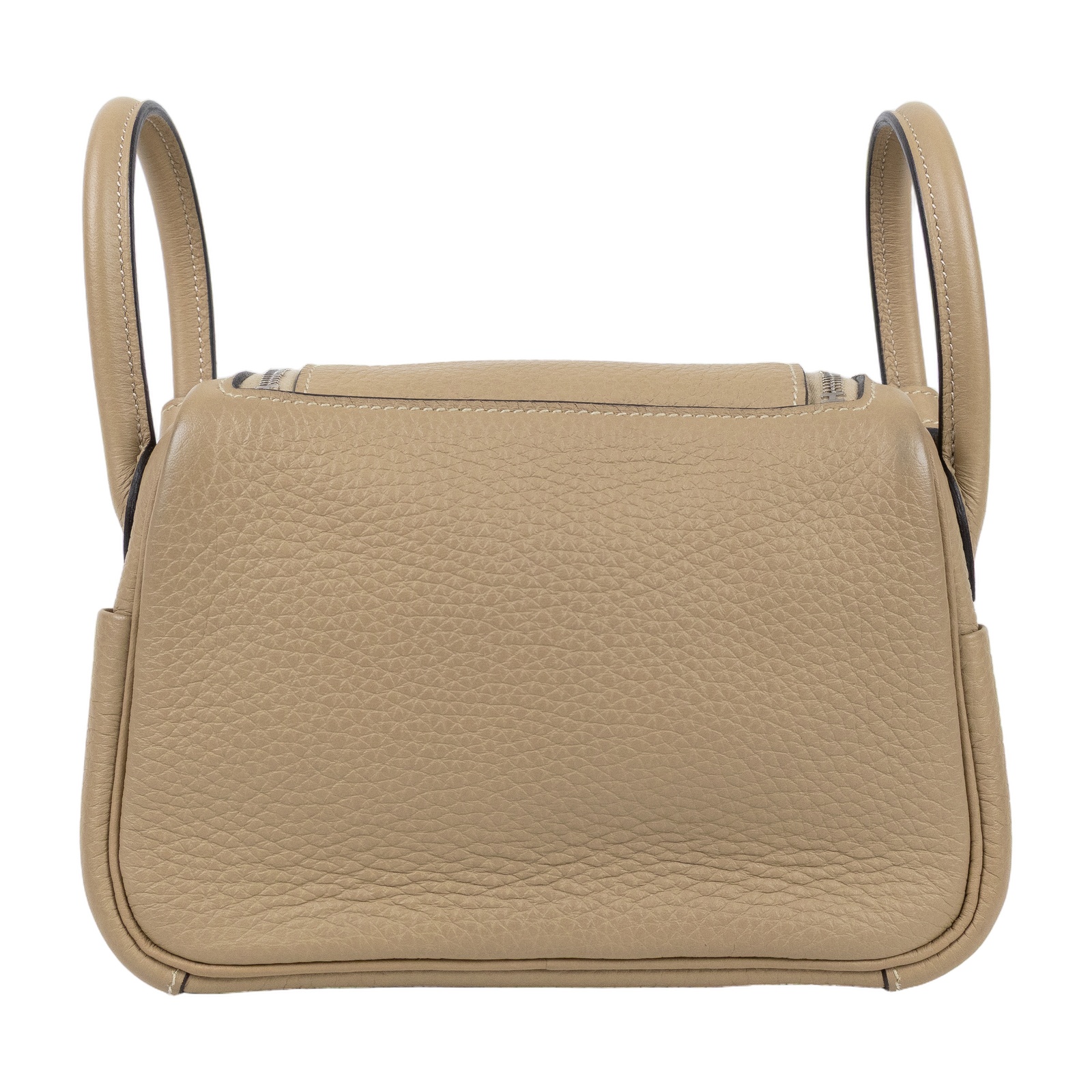 愛馬仕 Hermes Lindy 琳迪包 迷你 LDM U MM 461 DH U刻 大象灰銀釦MINI LINDY 拚帆布格紋背帶 防塵袋