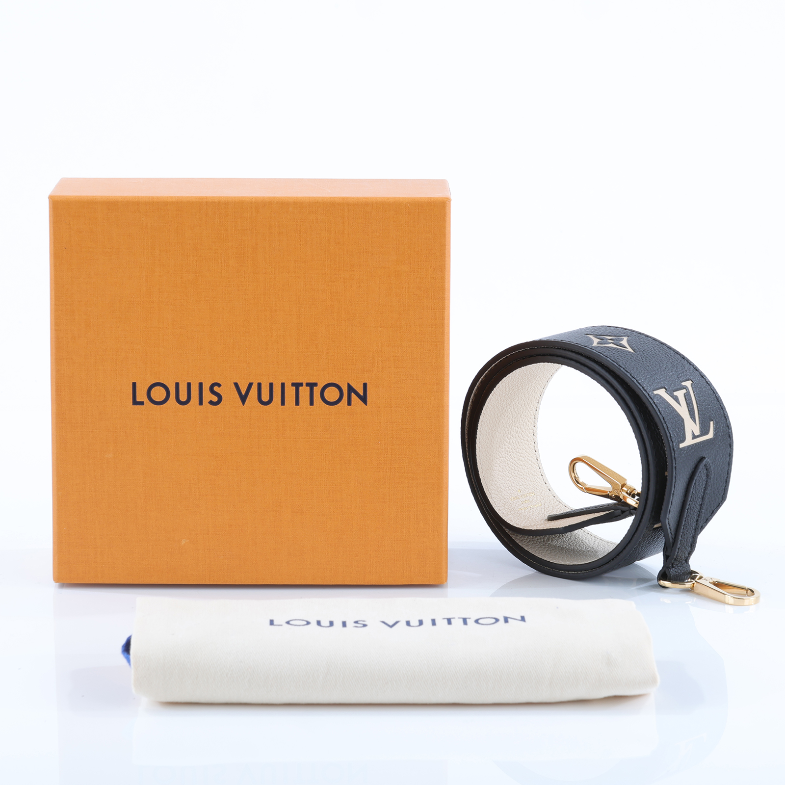 路易威登 LOUIS VUITTON Bandouliere 背帶 J02520 黑拚色Bandoulière背帶 原廠盒子/防塵袋