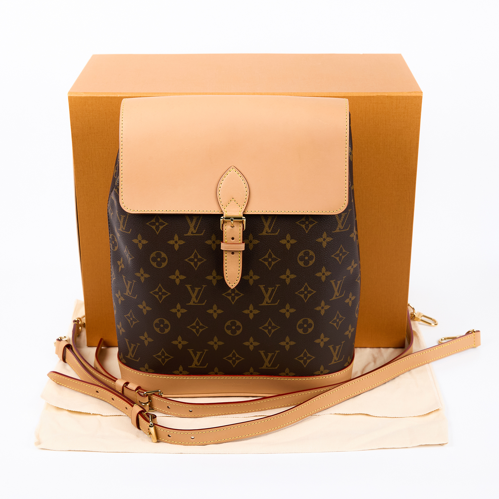 路易威登 LOUIS VUITTON Soho MM Monogram 後背包 M14653 晶片款 原花SOHO MM 原廠盒子/防塵袋/背帶