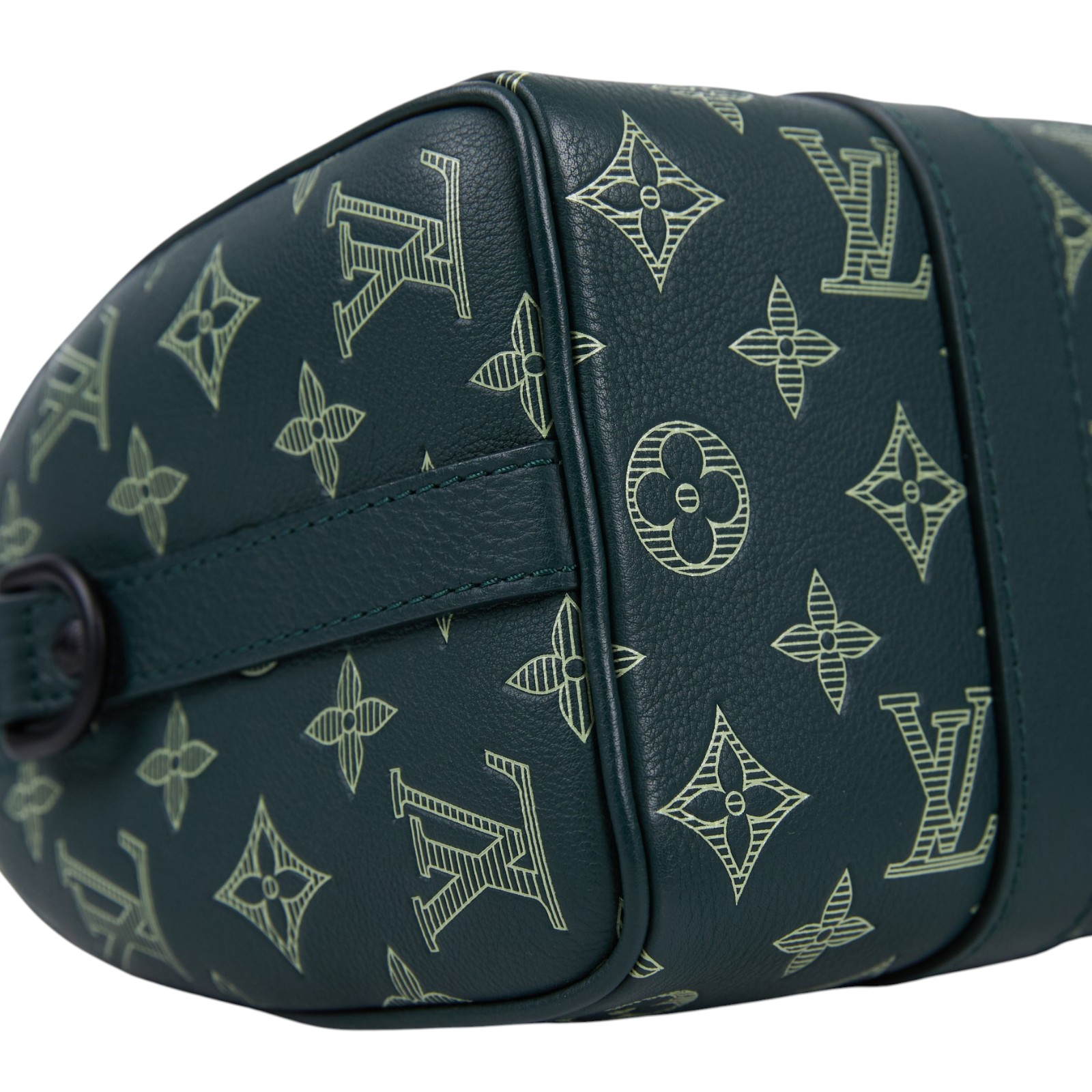 路易威登 LOUIS VUITTON City Keepall 森林綠 Monogram Shadow 小牛皮 黑色金屬配件 M27184 晶片款  原廠盒子/防塵袋/背帶