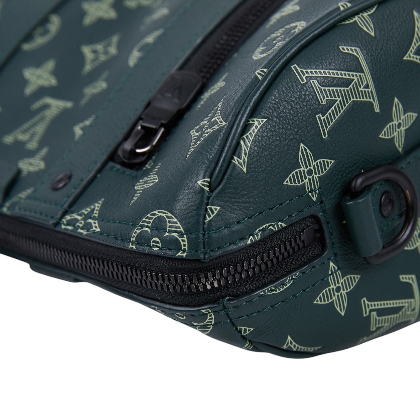 路易威登 LOUIS VUITTON City Keepall 森林綠 Monogram Shadow 小牛皮 黑色金屬配件 M27184 晶片款  原廠盒子/防塵袋/背帶