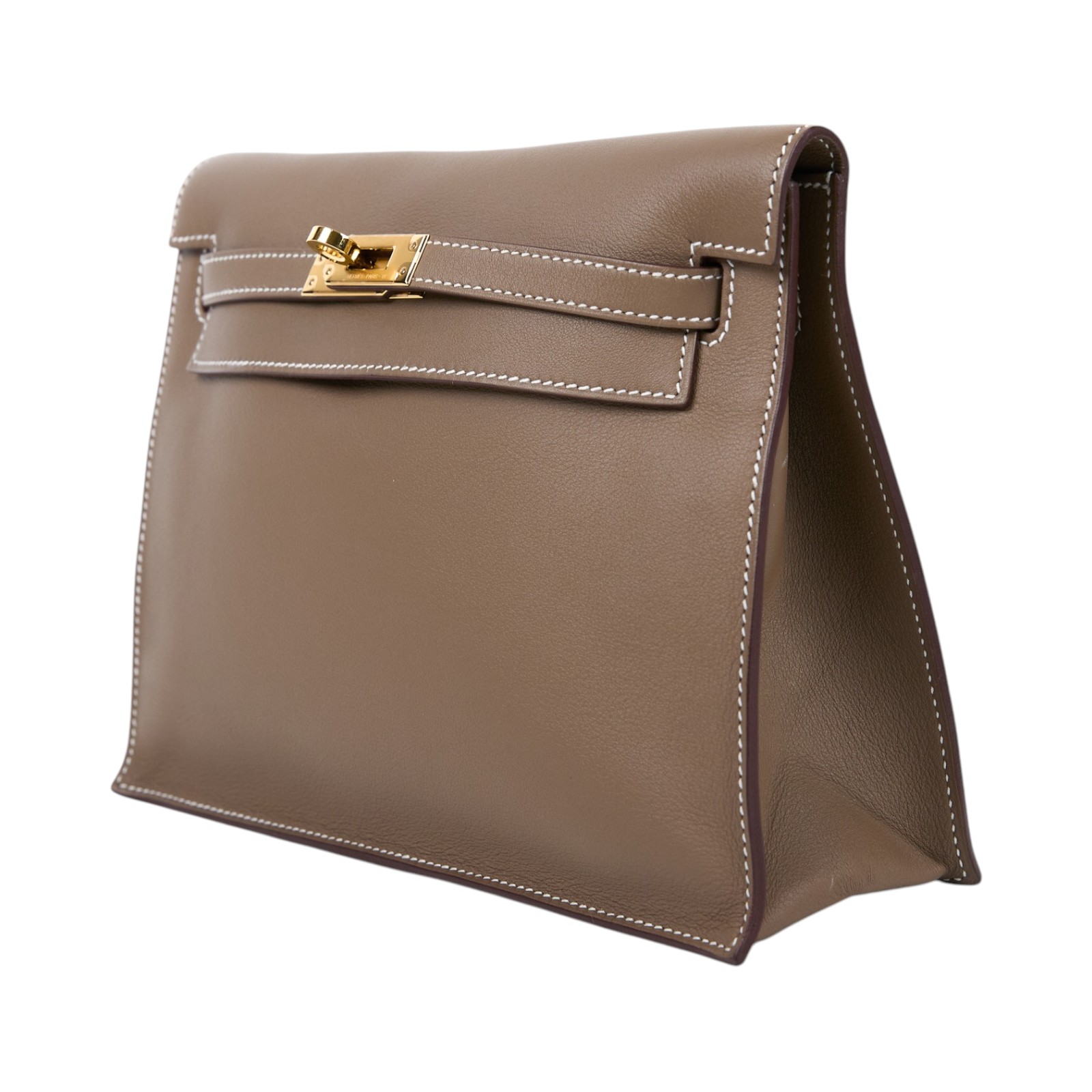 愛馬仕 Hermes Kelly Danse 側背 斜背 肩背包 金色五金 大象灰色 H079233CC18 /BTI464AZ  原廠盒子/防塵袋/背帶/購買證明正本