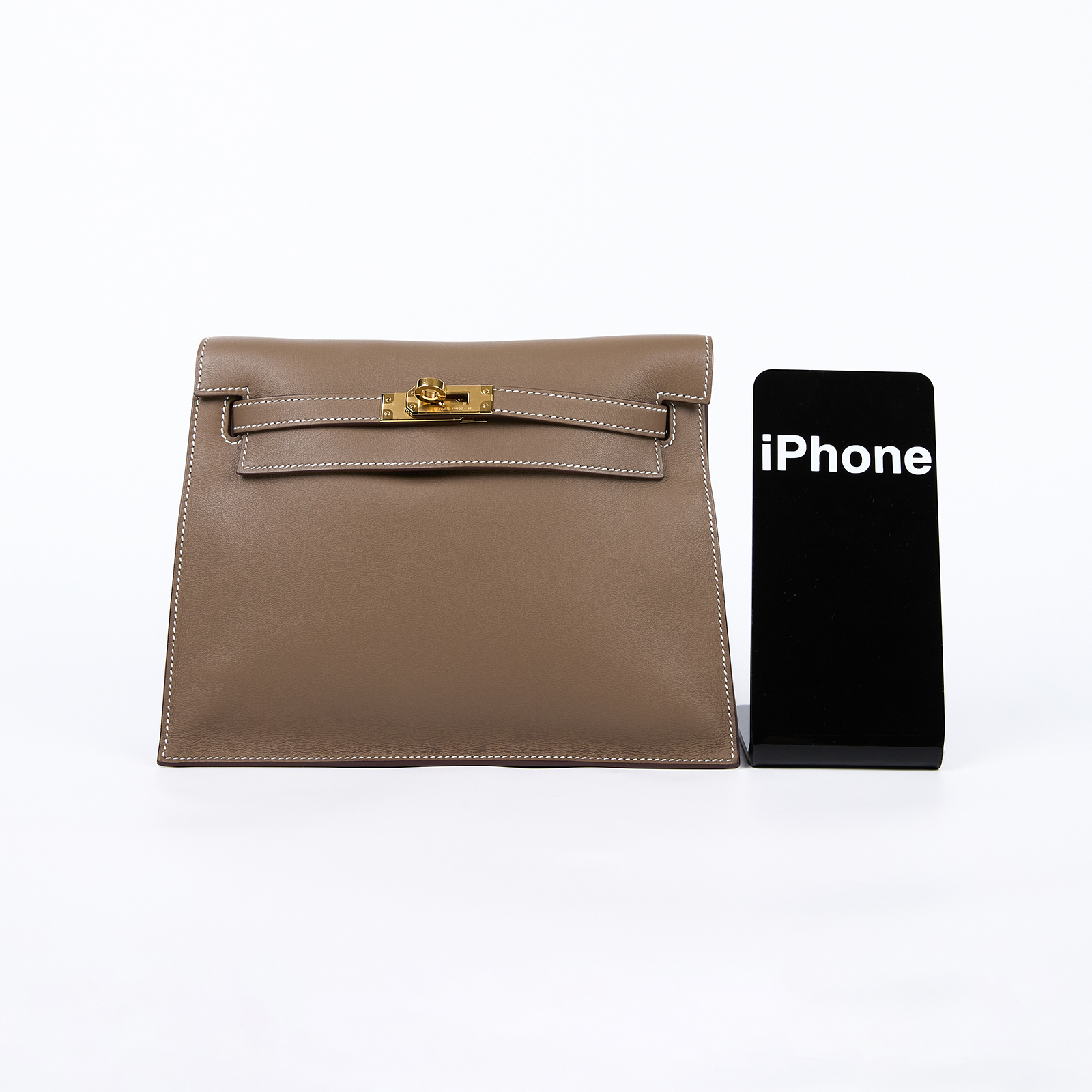 愛馬仕 Hermes Kelly Danse 側背 斜背 肩背包 金色五金 大象灰色 H079233CC18 /BTI464AZ  原廠盒子/防塵袋/背帶/購買證明正本