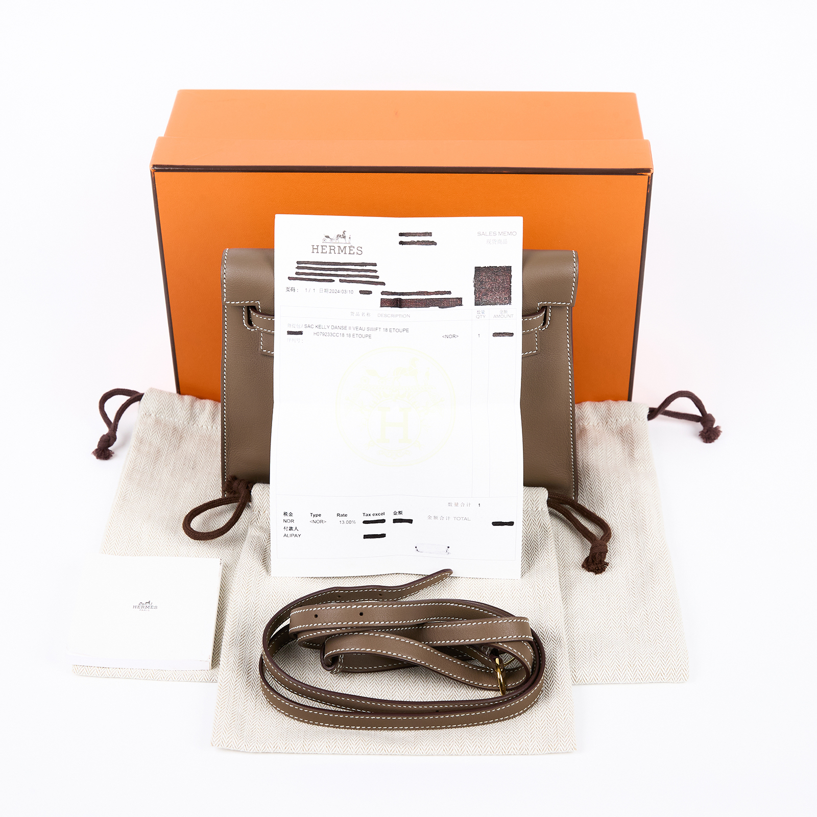 愛馬仕 Hermes Kelly Danse 側背 斜背 肩背包 金色五金 大象灰色 H079233CC18 /BTI464AZ  原廠盒子/防塵袋/背帶/購買證明正本