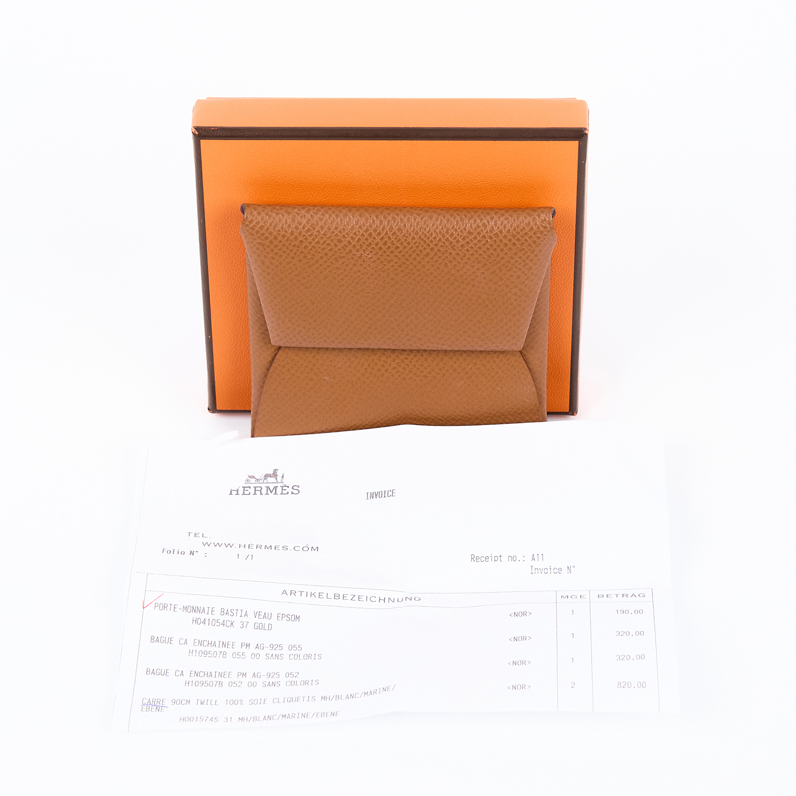 愛馬仕 Hermes Bastia 零錢包 金棕 H041054CK37 /USI006DB U刻 金棕色EPSOM BASTIA 原廠盒子/購買證明正本