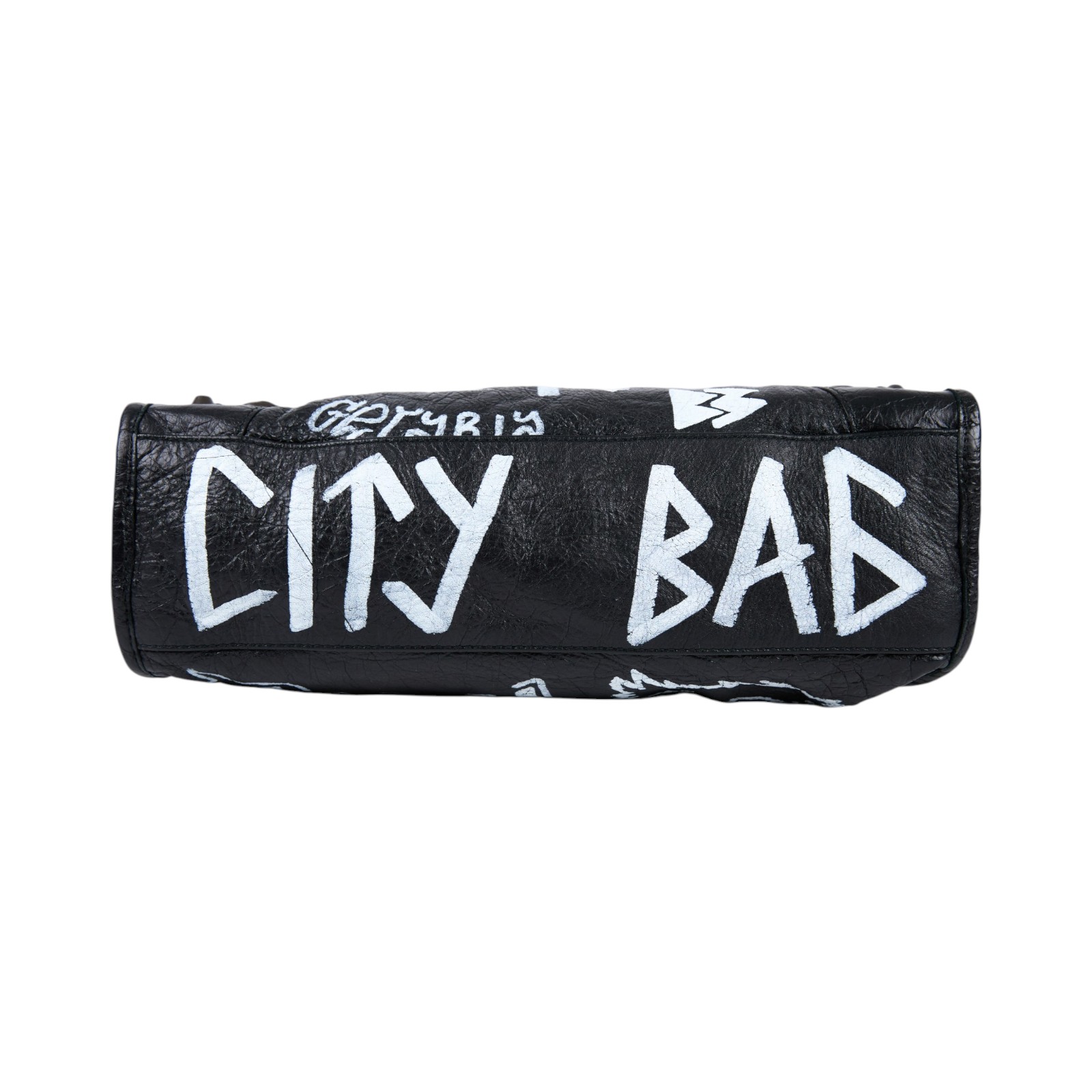 巴黎世家 BALENCIAGA CLassic City S 機車包 431621 黑白塗鴉CITY機車包 MINI 背帶/鏡子