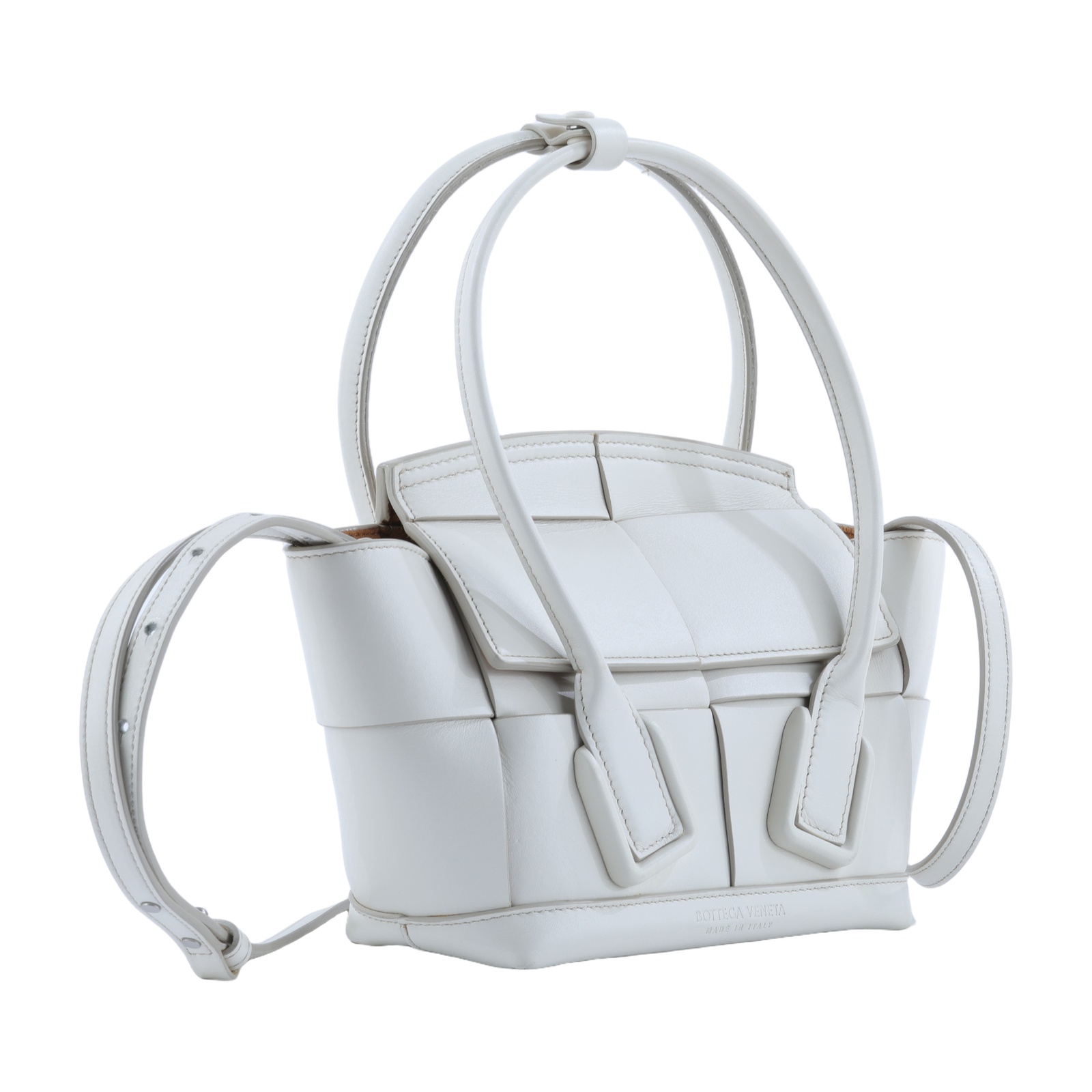 寶緹嘉 BOTTEGA VENETA Arco 迷你 手提包 600606VA981 白色MINI ARCO 防塵袋/背帶