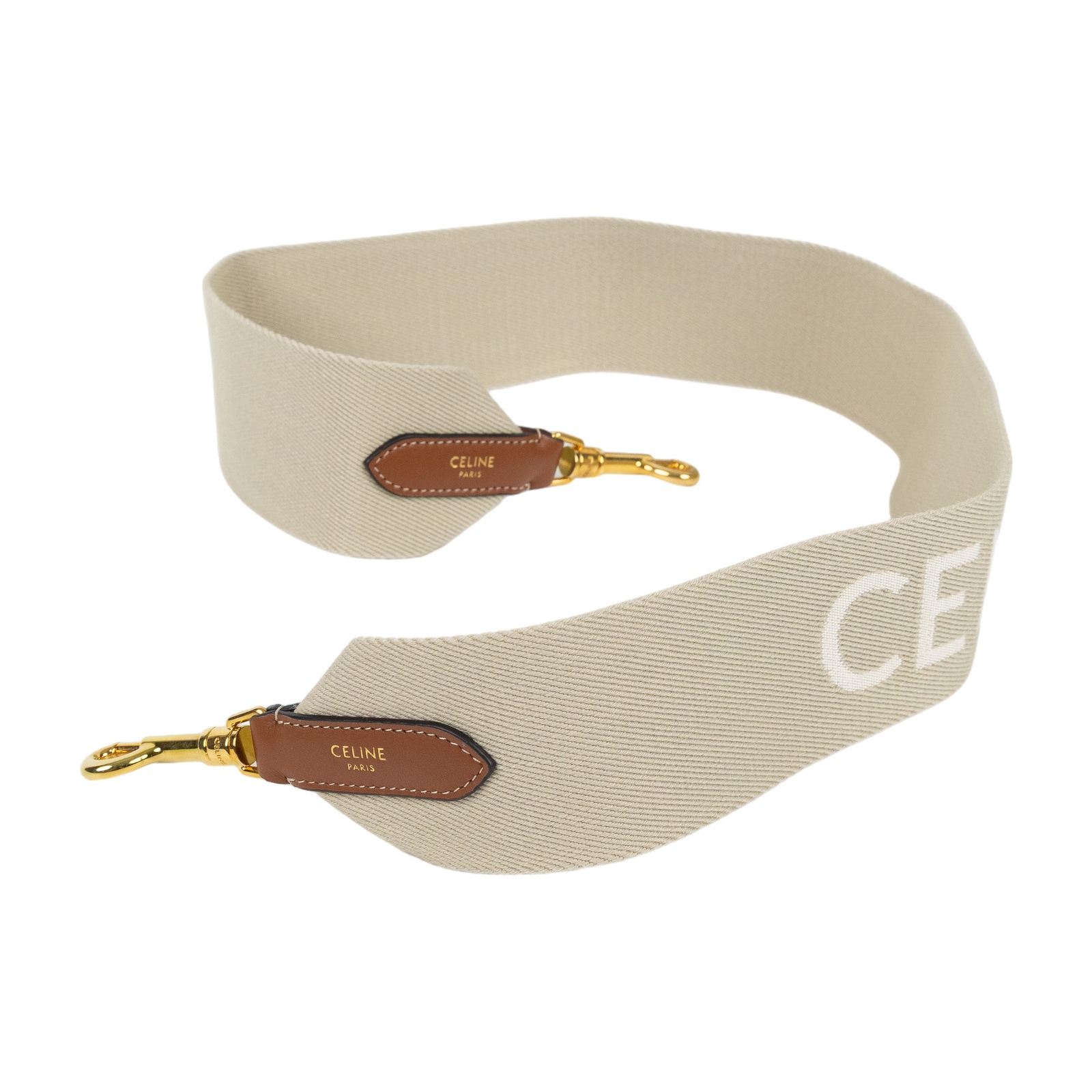 思琳 CELINE 緹花羊毛 短肩帶 49S022AEP 米色LOGO背帶 購買證明影本