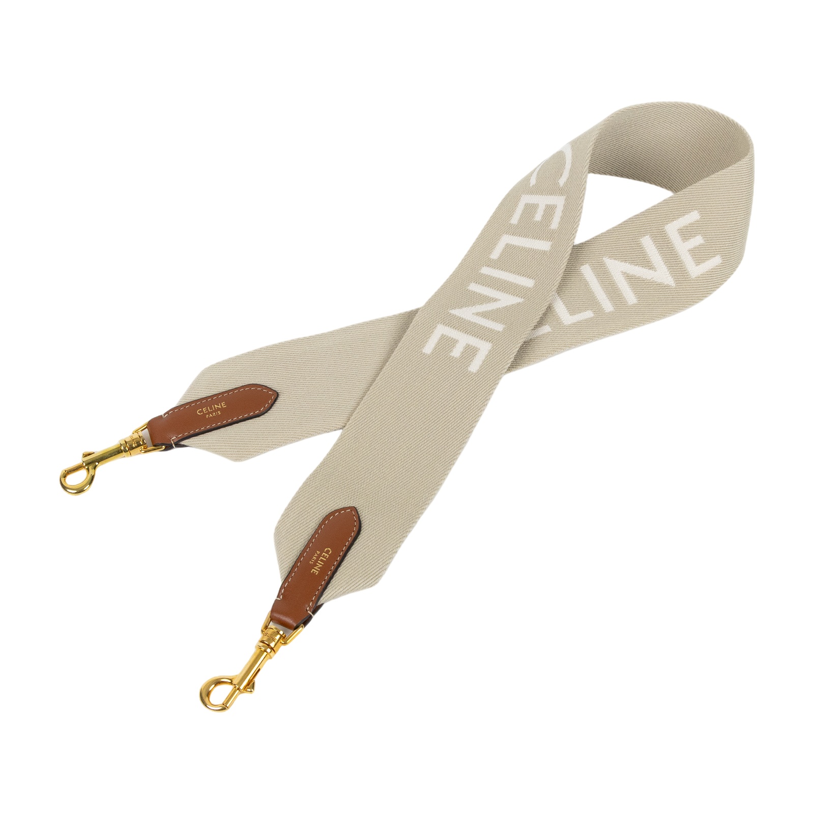 思琳 CELINE 緹花羊毛 短肩帶 49S022AEP 米色LOGO背帶 購買證明影本