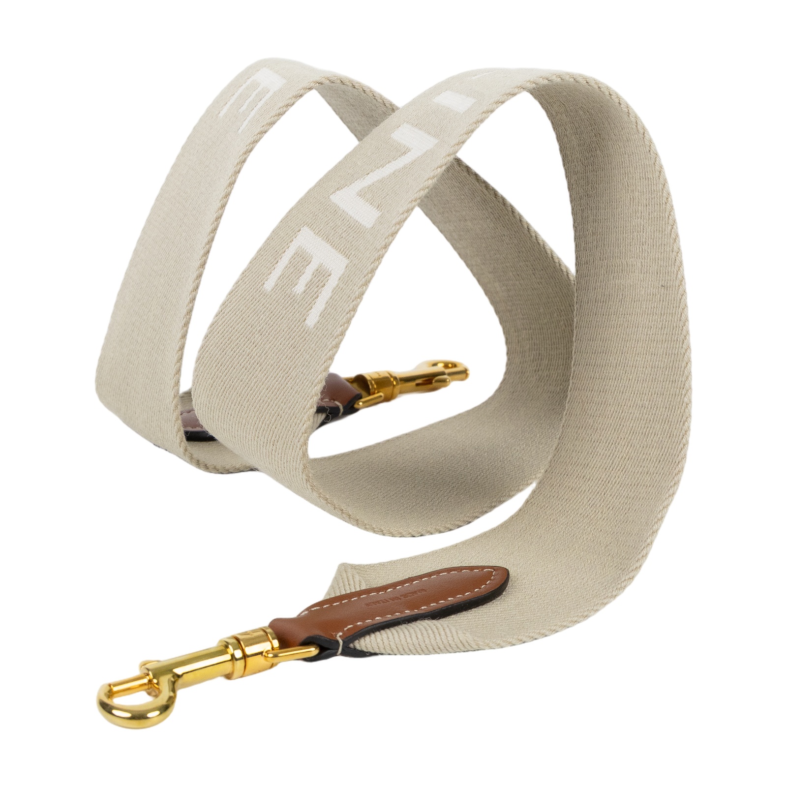 思琳 CELINE 緹花羊毛 短肩帶 49S022AEP 米色LOGO背帶 購買證明影本