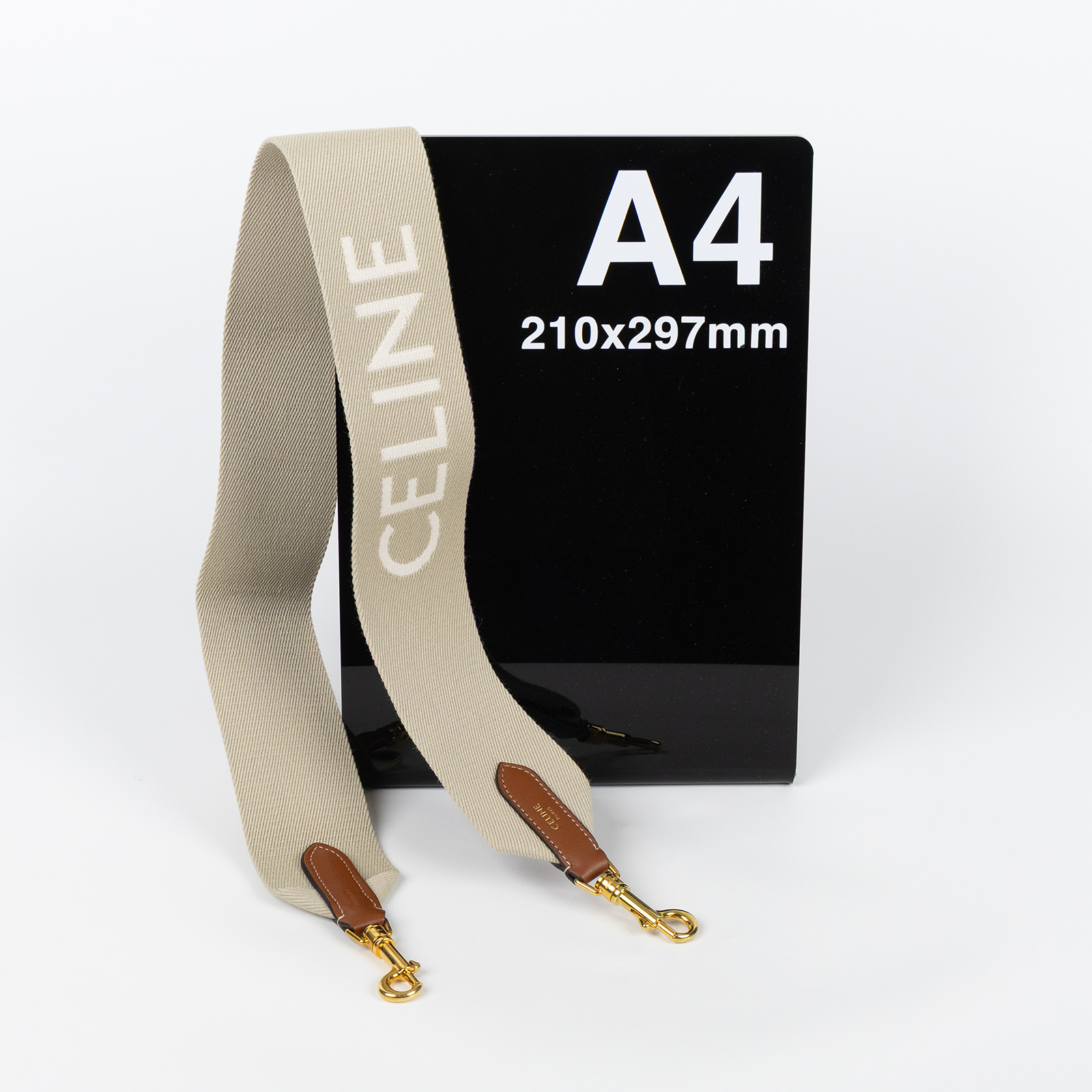 思琳 CELINE 緹花羊毛 短肩帶 49S022AEP 米色LOGO背帶 購買證明影本