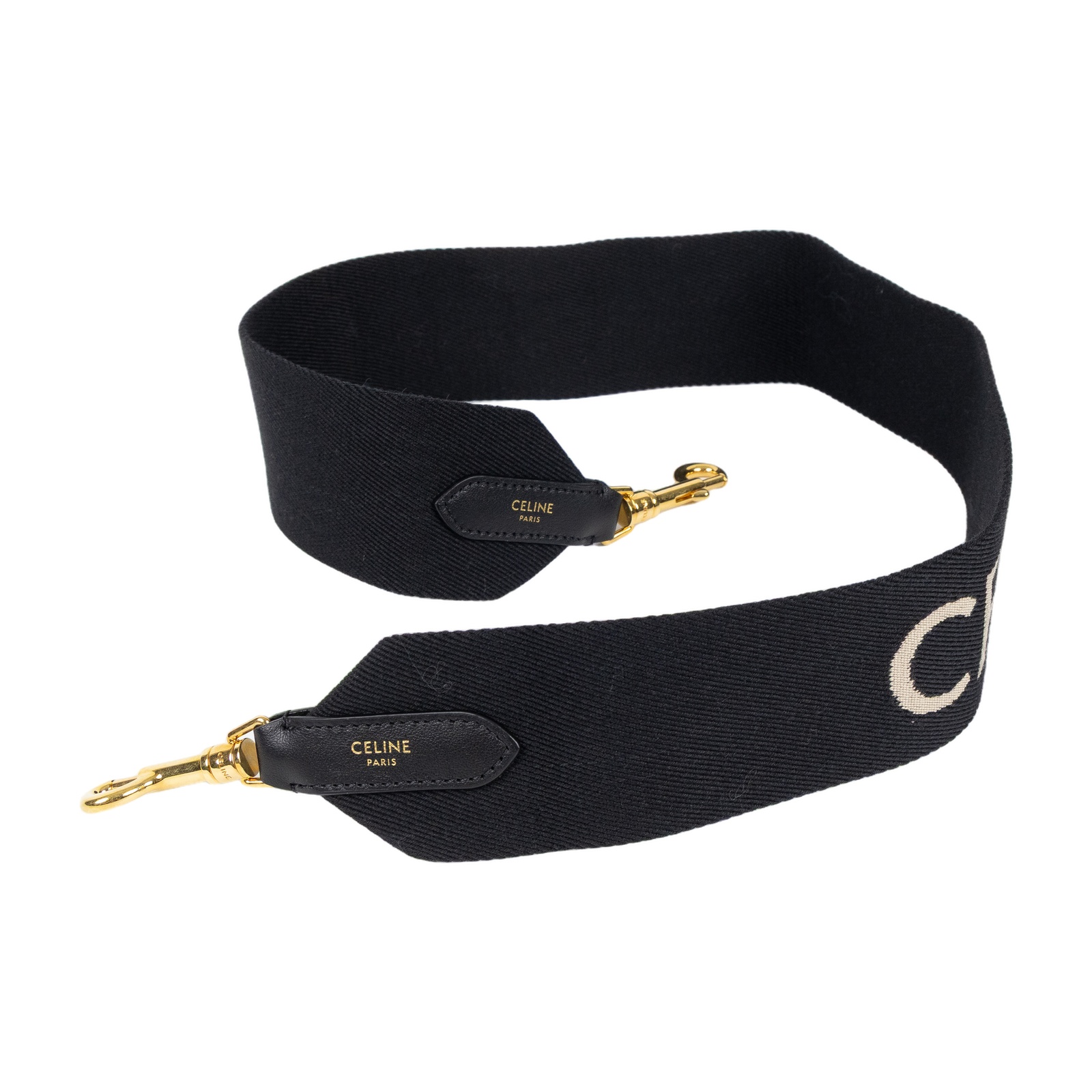 思琳 CELINE 緹花羊毛 短肩帶 49S022AEP 黑色LOGO背帶 購買證明影本