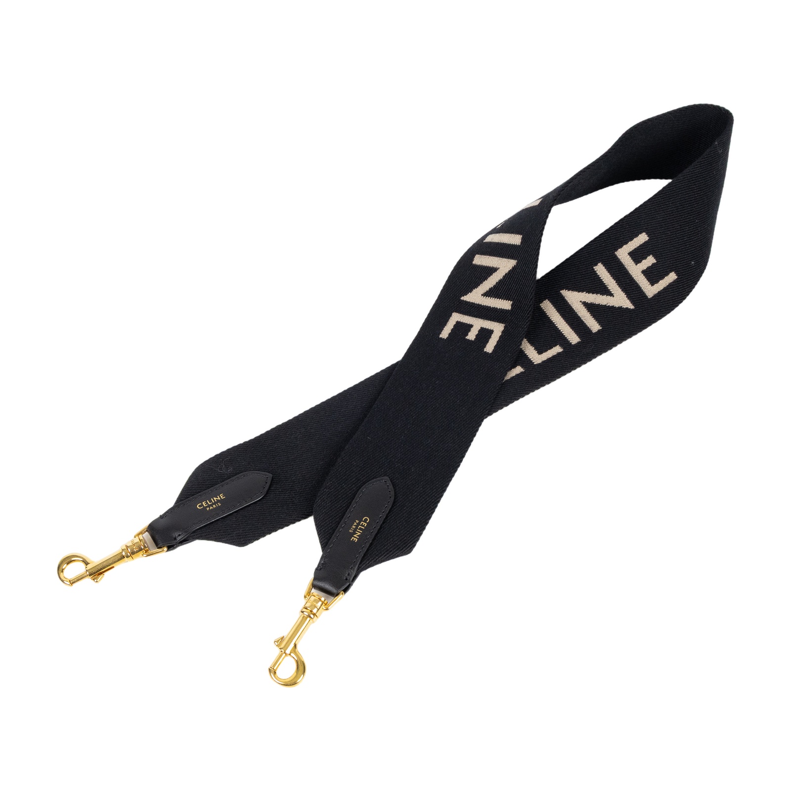 思琳 CELINE 緹花羊毛 短肩帶 49S022AEP 黑色LOGO背帶 購買證明影本
