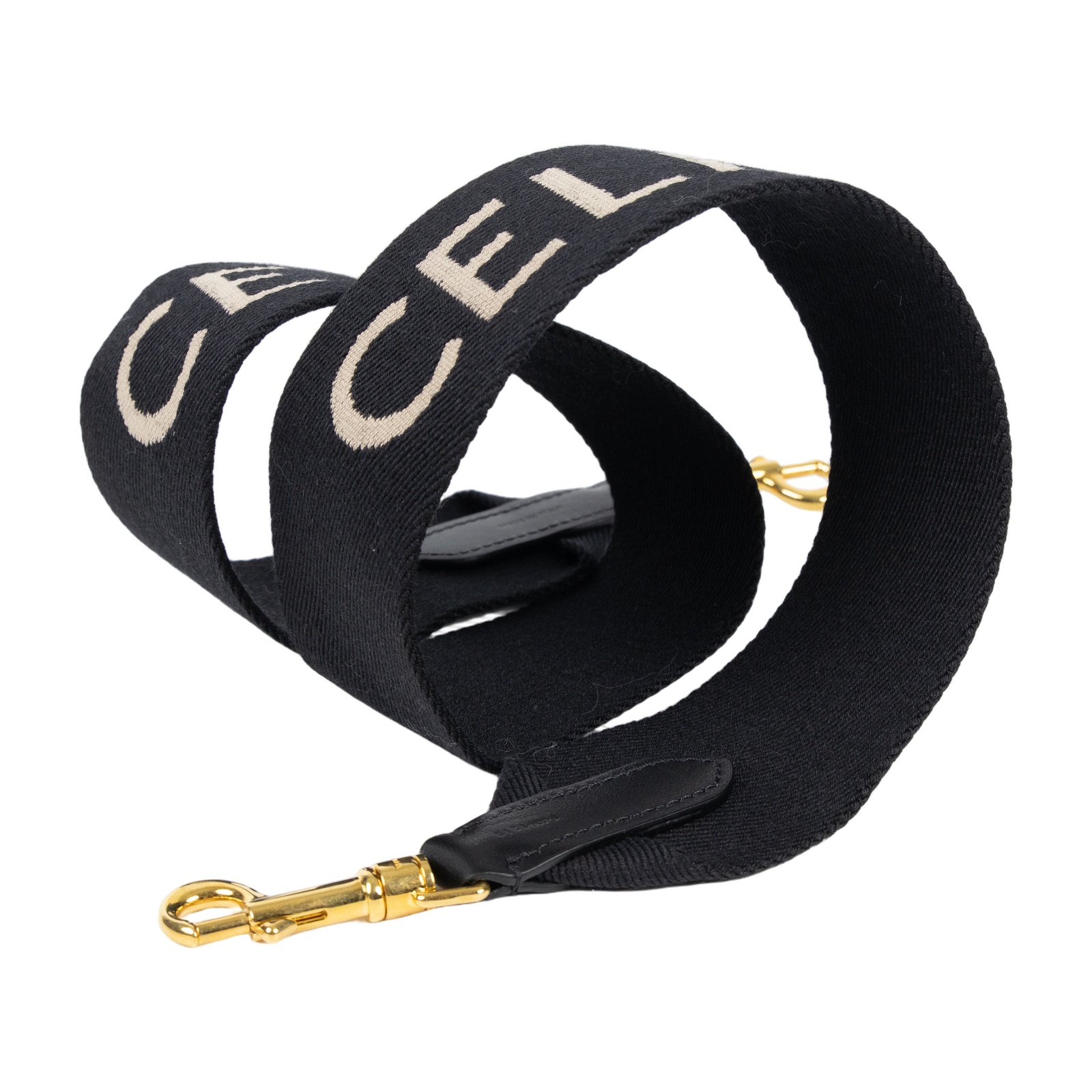 思琳 CELINE 緹花羊毛 短肩帶 49S022AEP 黑色LOGO背帶 購買證明影本