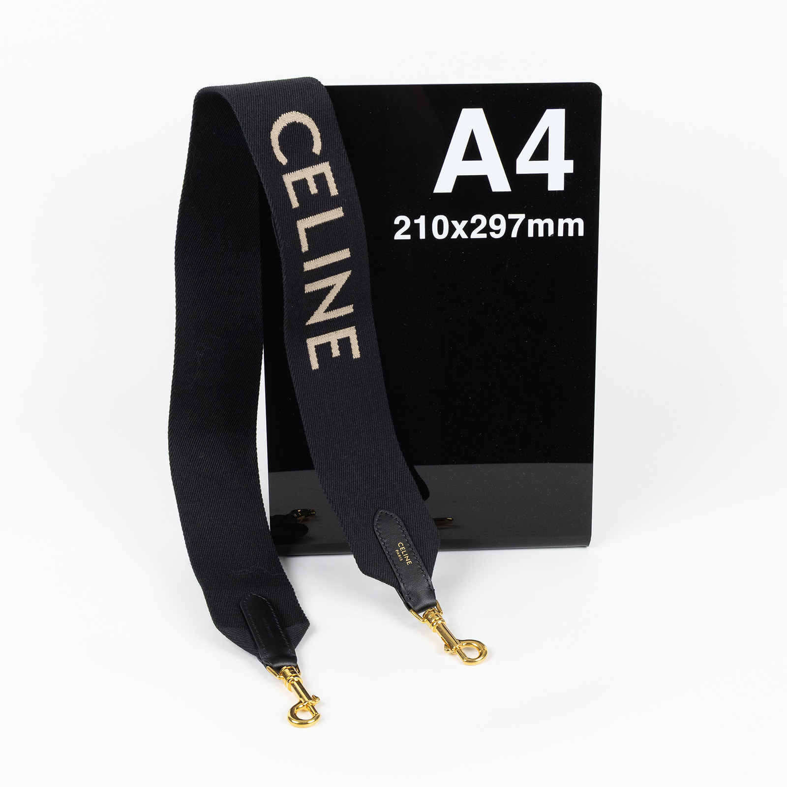 思琳 CELINE 緹花羊毛 短肩帶 49S022AEP 黑色LOGO背帶 購買證明影本