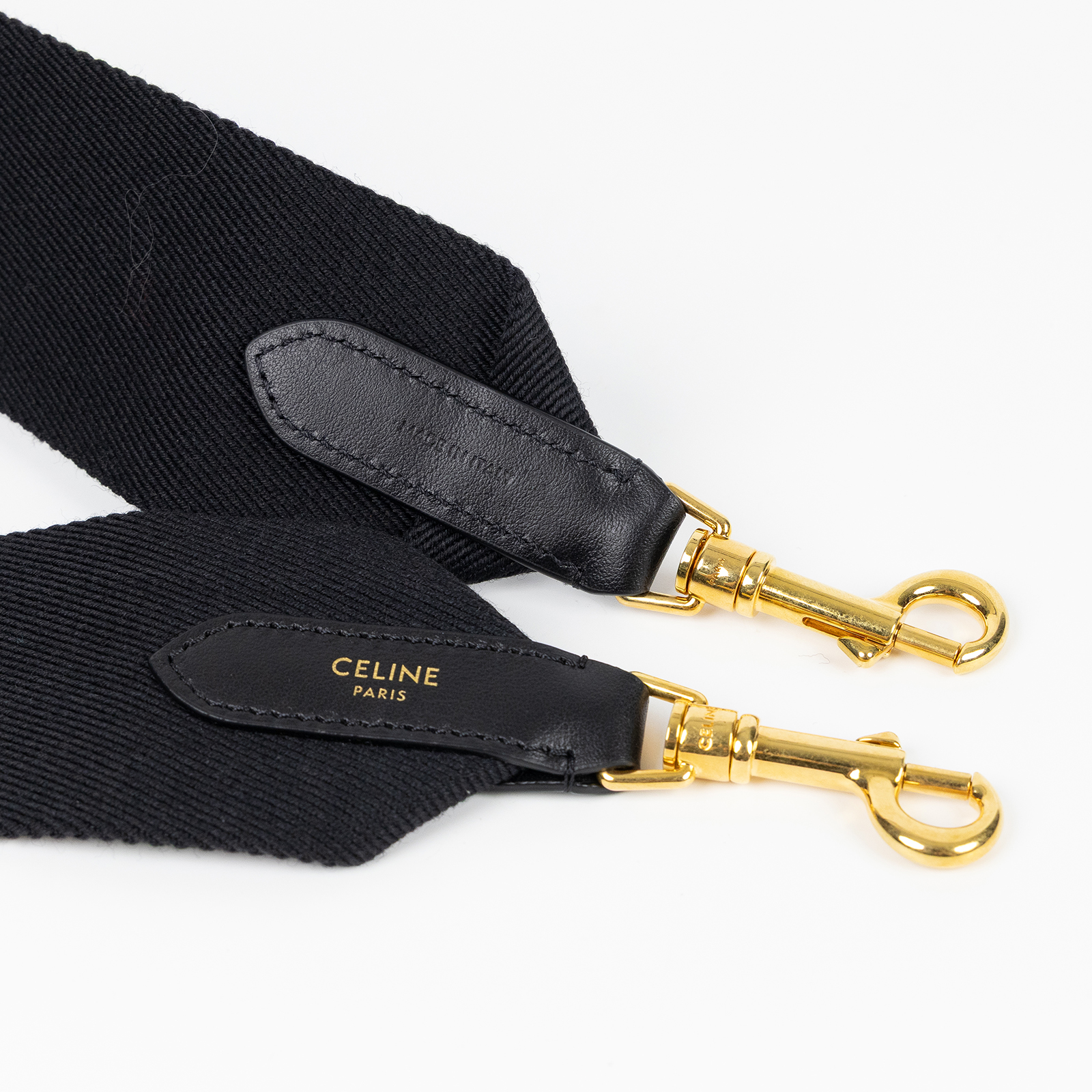 思琳 CELINE 緹花羊毛 短肩帶 49S022AEP 黑色LOGO背帶 購買證明影本
