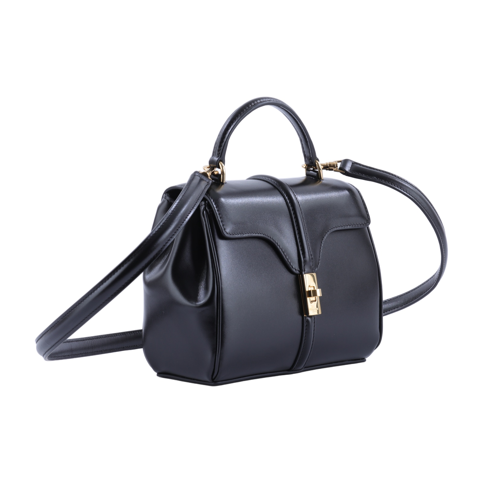 思琳 CELINE Mini 16 緞面小牛皮手袋 MINI 16 IN SATINATED CALFSKIN 197983BEY  防塵袋/背帶/鎖組/購買證明正本