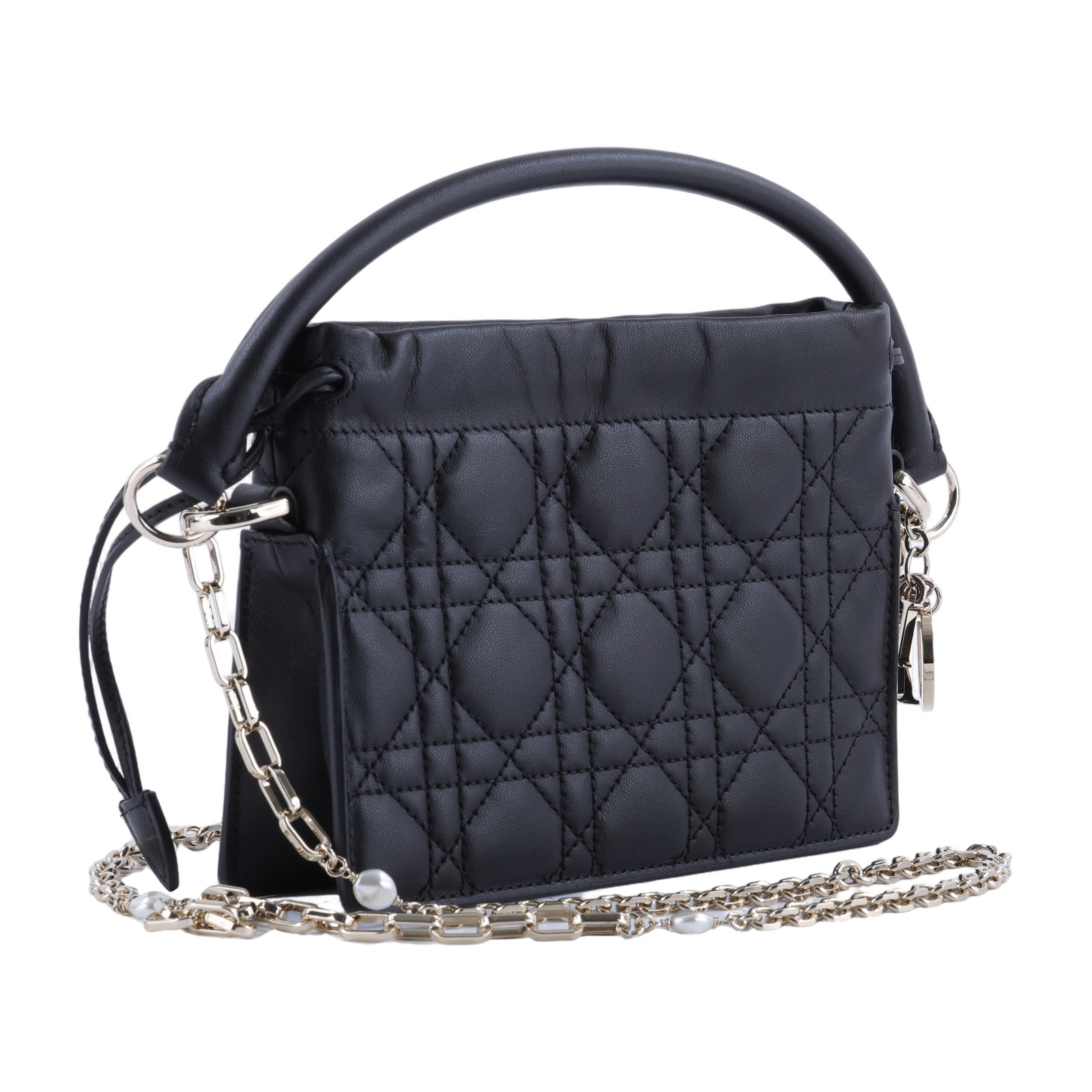 迪奧 CHRISTIAN DIOR Lady Dior Milly 迷你手袋  黑色MILLY MINI 防塵袋/背帶2