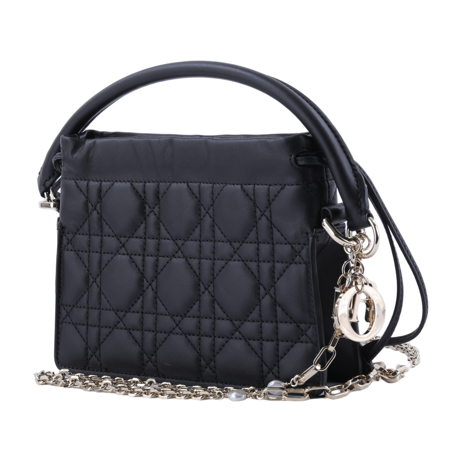 迪奧 CHRISTIAN DIOR Lady Dior Milly 迷你手袋  黑色MILLY MINI 防塵袋/背帶2