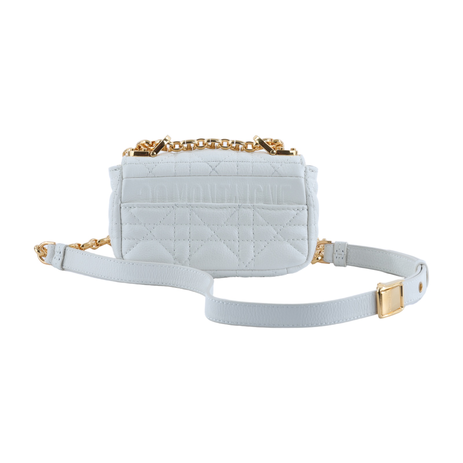 迪奧 CHRISTIAN DIOR Caro Micro 肩背 手袋 S2022UWHC 白色CARO MICRO 斜肩鍊包 原廠盒子/購買證明影本