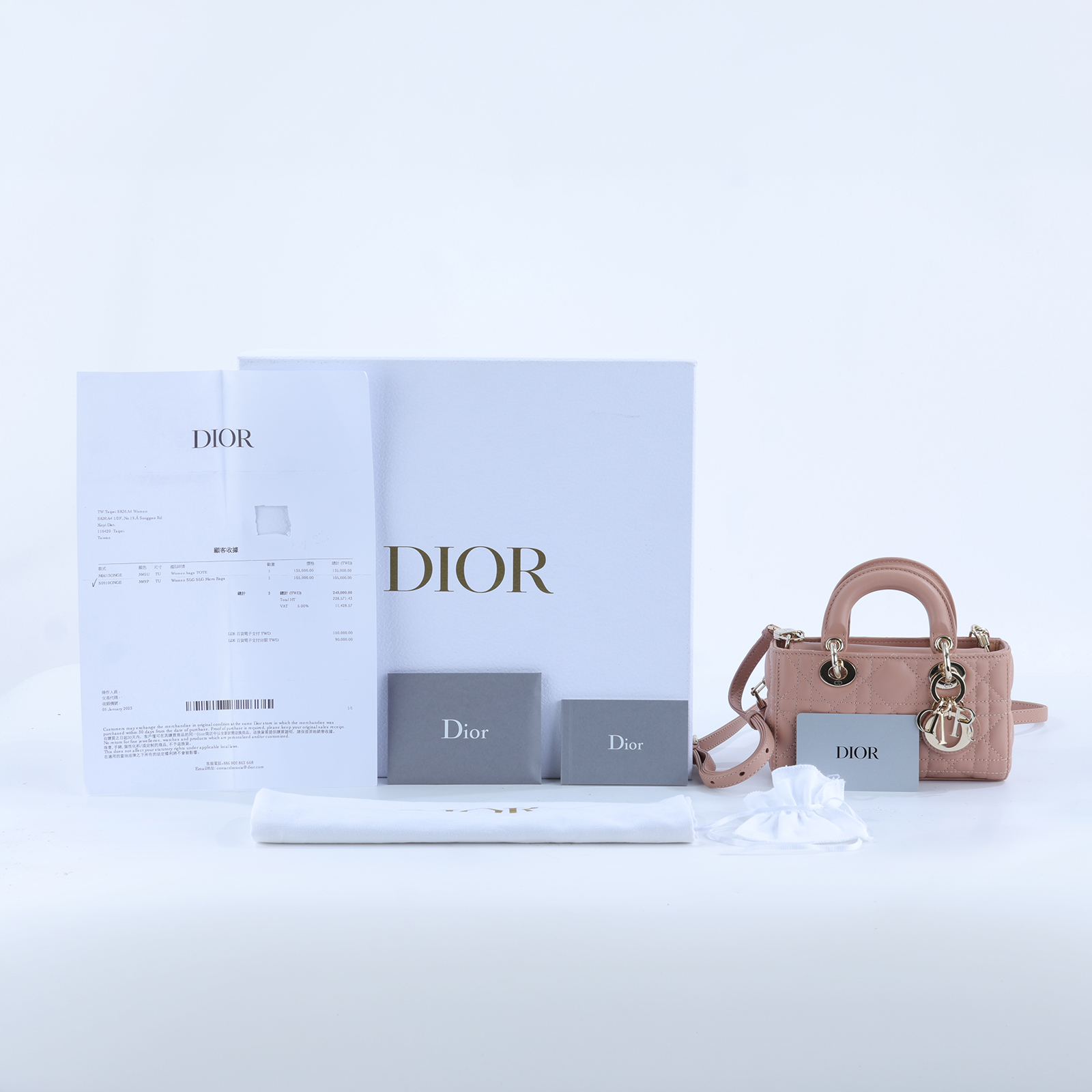 迪奧 CHRISTIAN DIOR Lady D-Joy 微型手袋 S0910ONGE  原廠盒子/防塵袋/保證卡/背帶2/購買證明影本