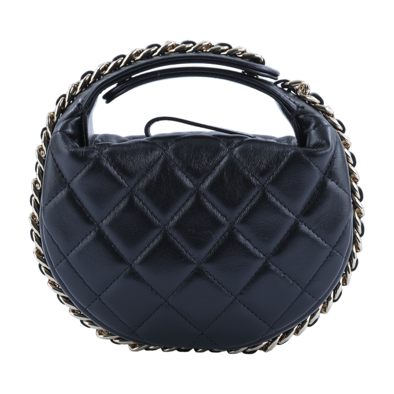 香奈兒 CHANEL HOBO 彎月包 手提包 AP3095 B09796 晶片款 黑金羊手提彎月包 原廠盒子/防塵袋/購買證明影本