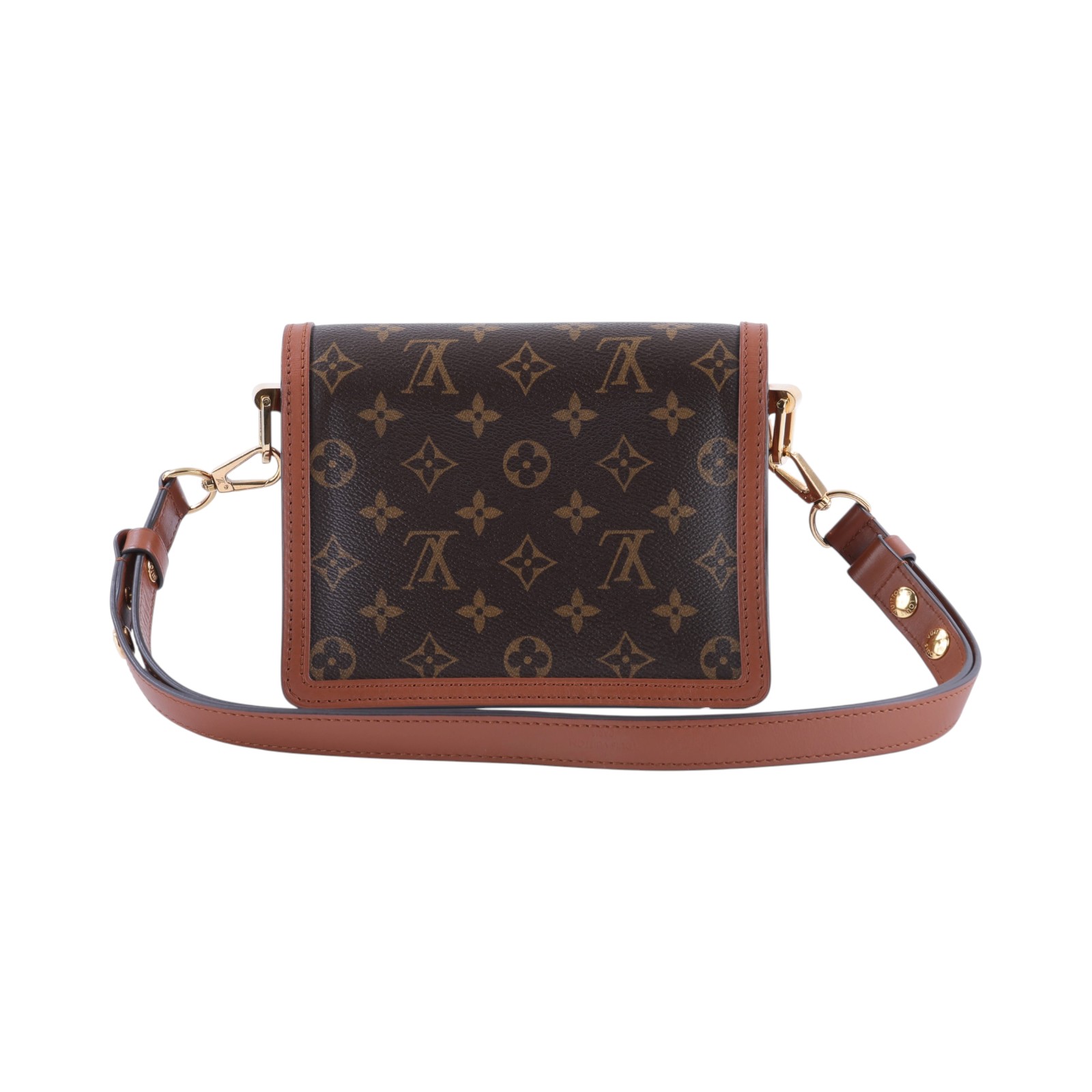 路易威登 LOUIS VUITTON Mini Dauphine Reverse皮革飾邊 迷你 達芙妮 肩背 斜背包 M44580  原廠盒子/防塵袋/背帶